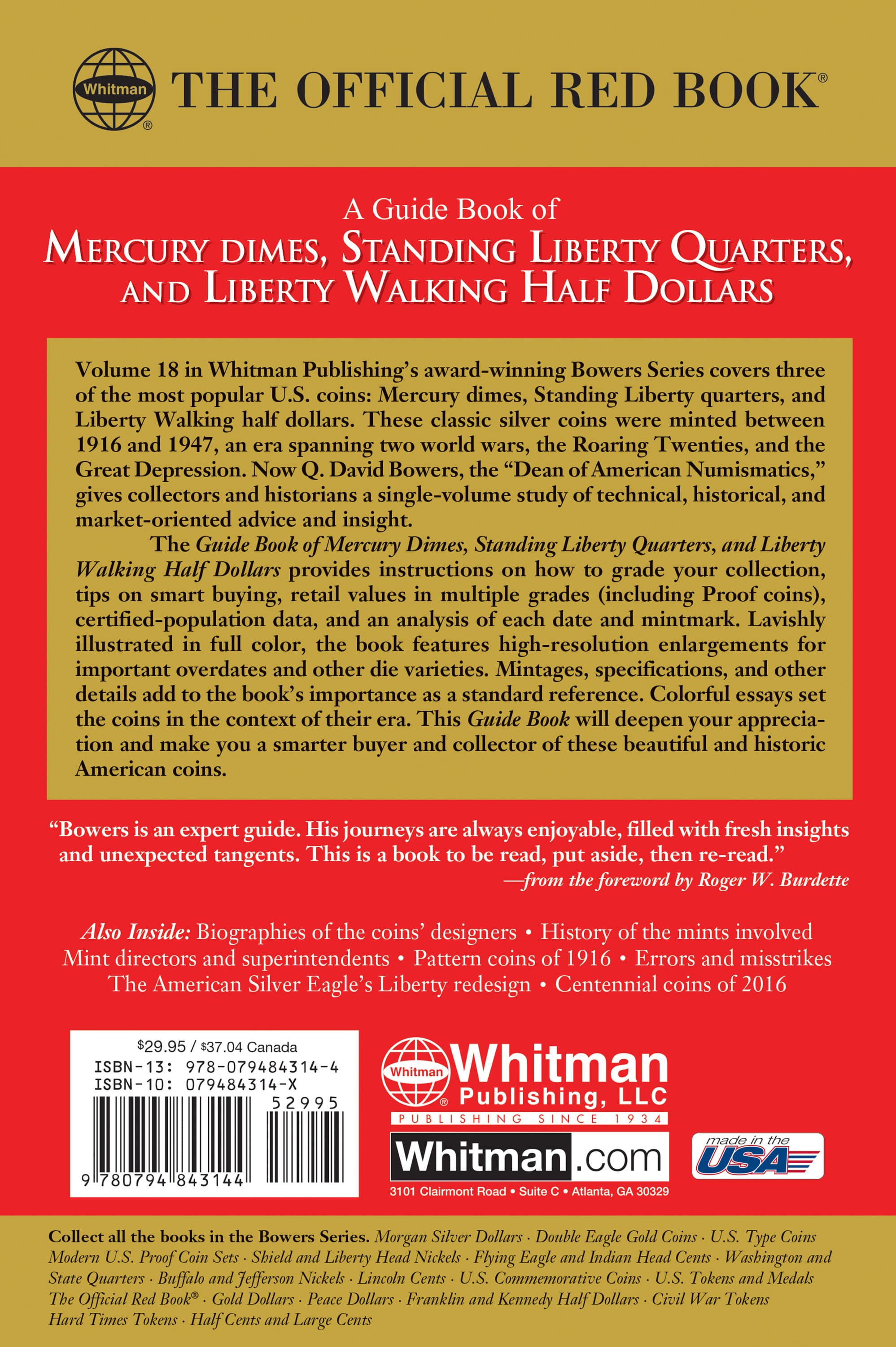 Red Book Series #18: A Guide Book of Mercury Dimes, Standing Liberty Quarters, & Liberty Walking Half Dollars, – History, Values, Collecting