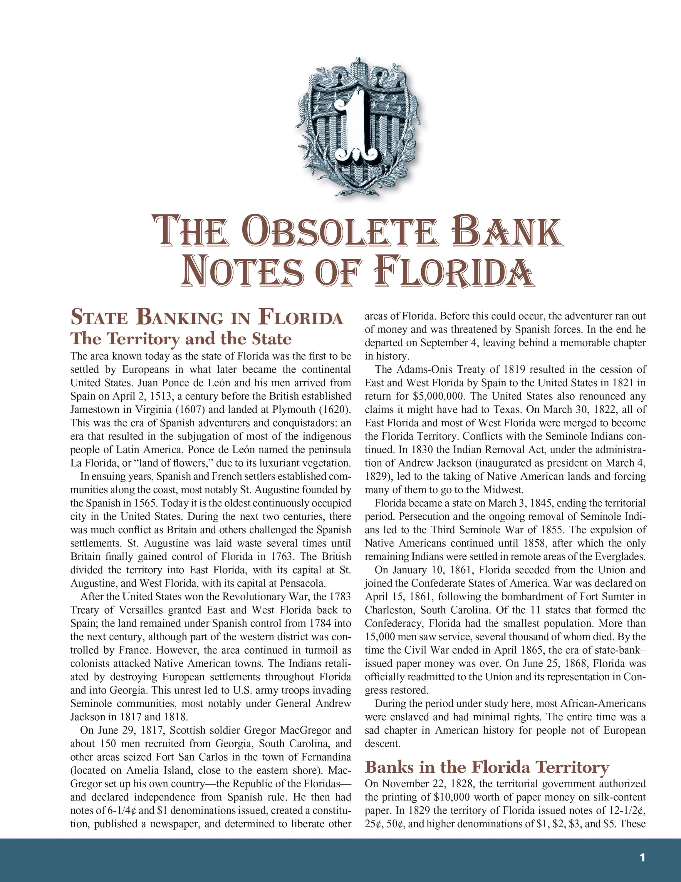 Whitman Encyclopedias: Whitman Encyclopedia of Obsolete Paper Money, Volume 6 – South Atlantic, Part 1 – Florida, Georgia, North Carolina, South Carolina