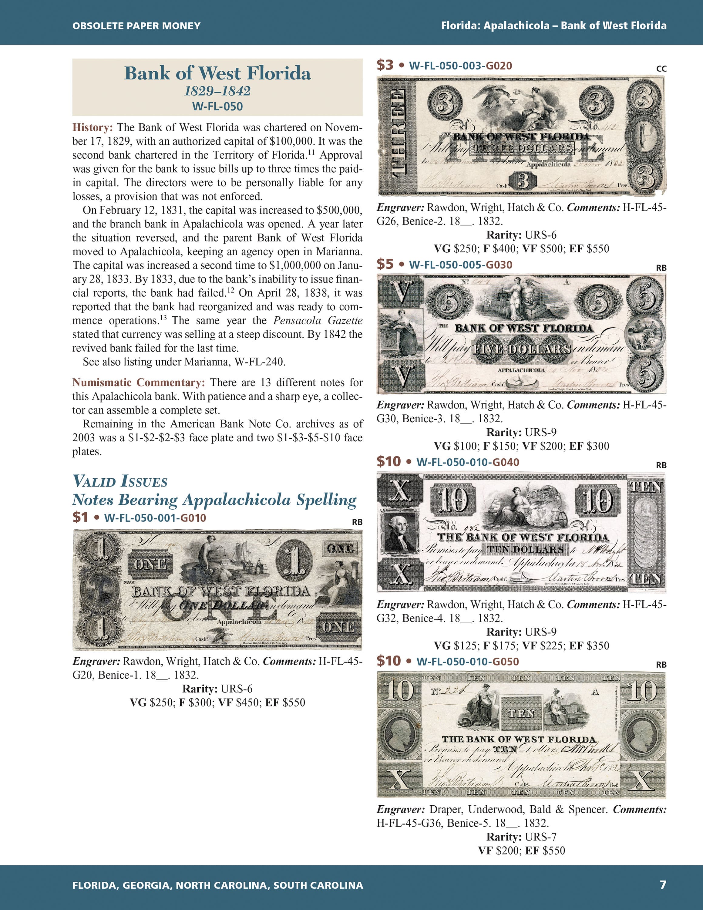 Whitman Encyclopedias: Whitman Encyclopedia of Obsolete Paper Money, Volume 6 – South Atlantic, Part 1 – Florida, Georgia, North Carolina, South Carolina