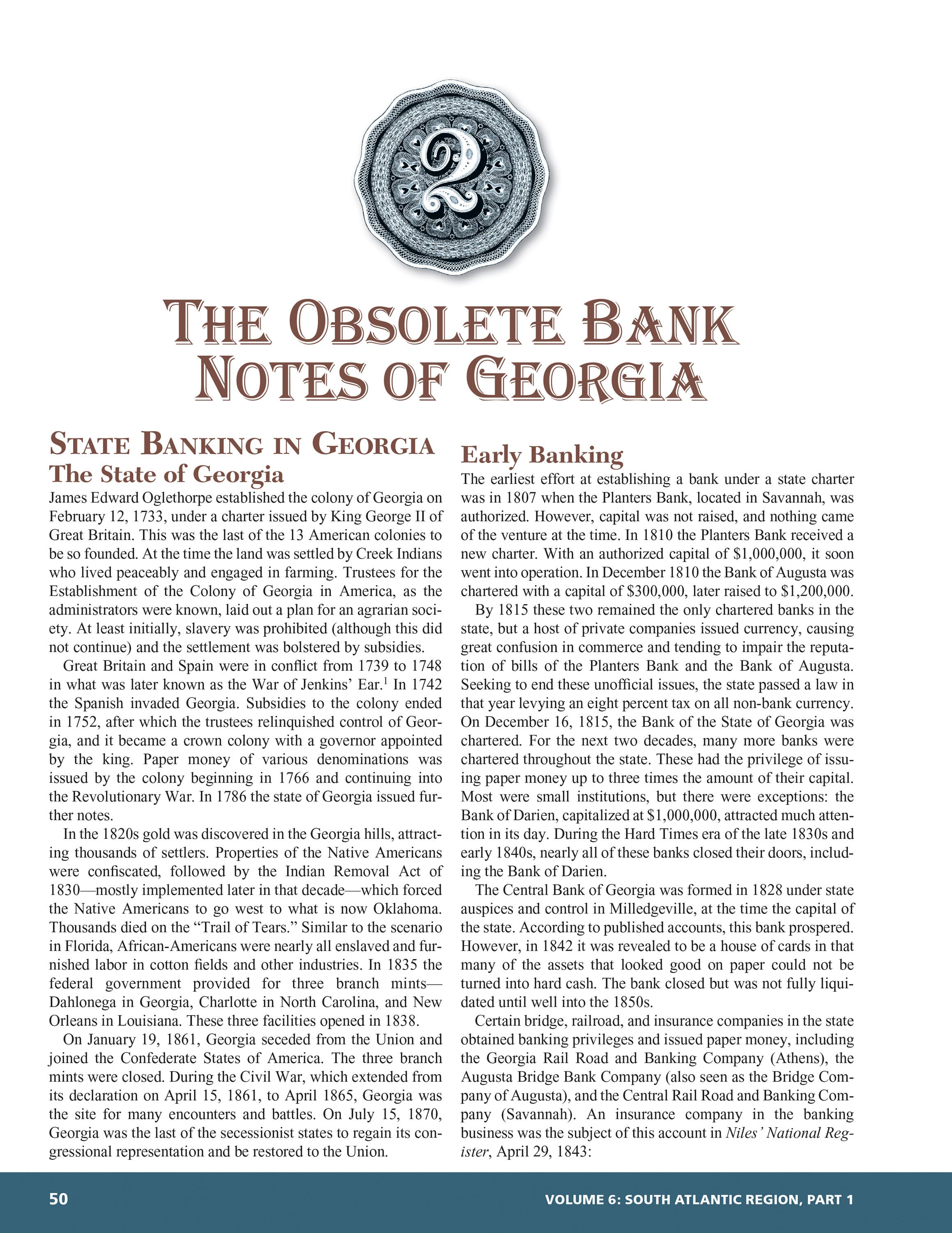 Whitman Encyclopedias: Whitman Encyclopedia of Obsolete Paper Money, Volume 6 – South Atlantic, Part 1 – Florida, Georgia, North Carolina, South Carolina