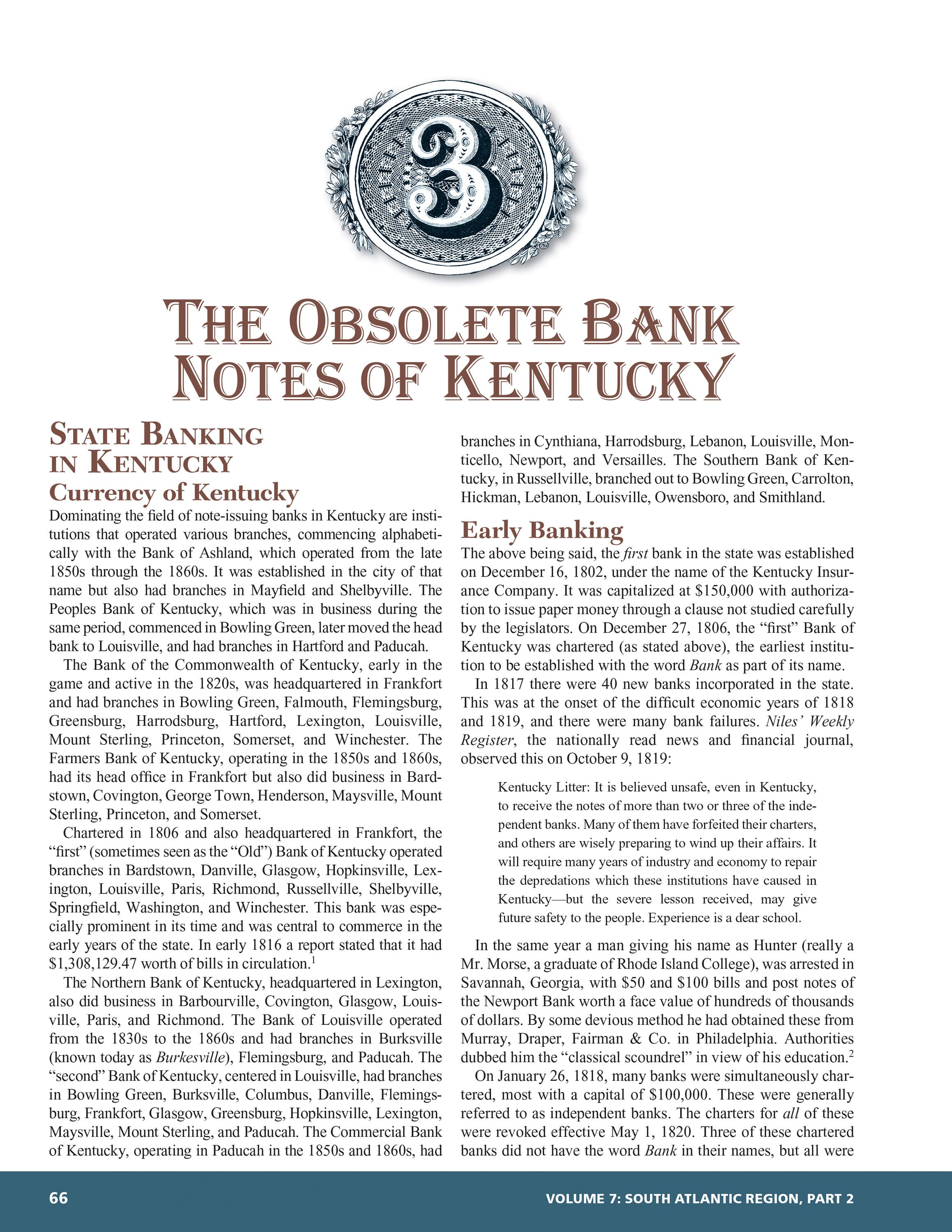 Whitman Encyclopedias: Whitman Encyclopedia of Obsolete Paper Money, Volume 7 – South Atlantic, Part 2 – Alabama, Arkansas, Kentucky, Louisiana, Mississippi, Tennessee, Texas