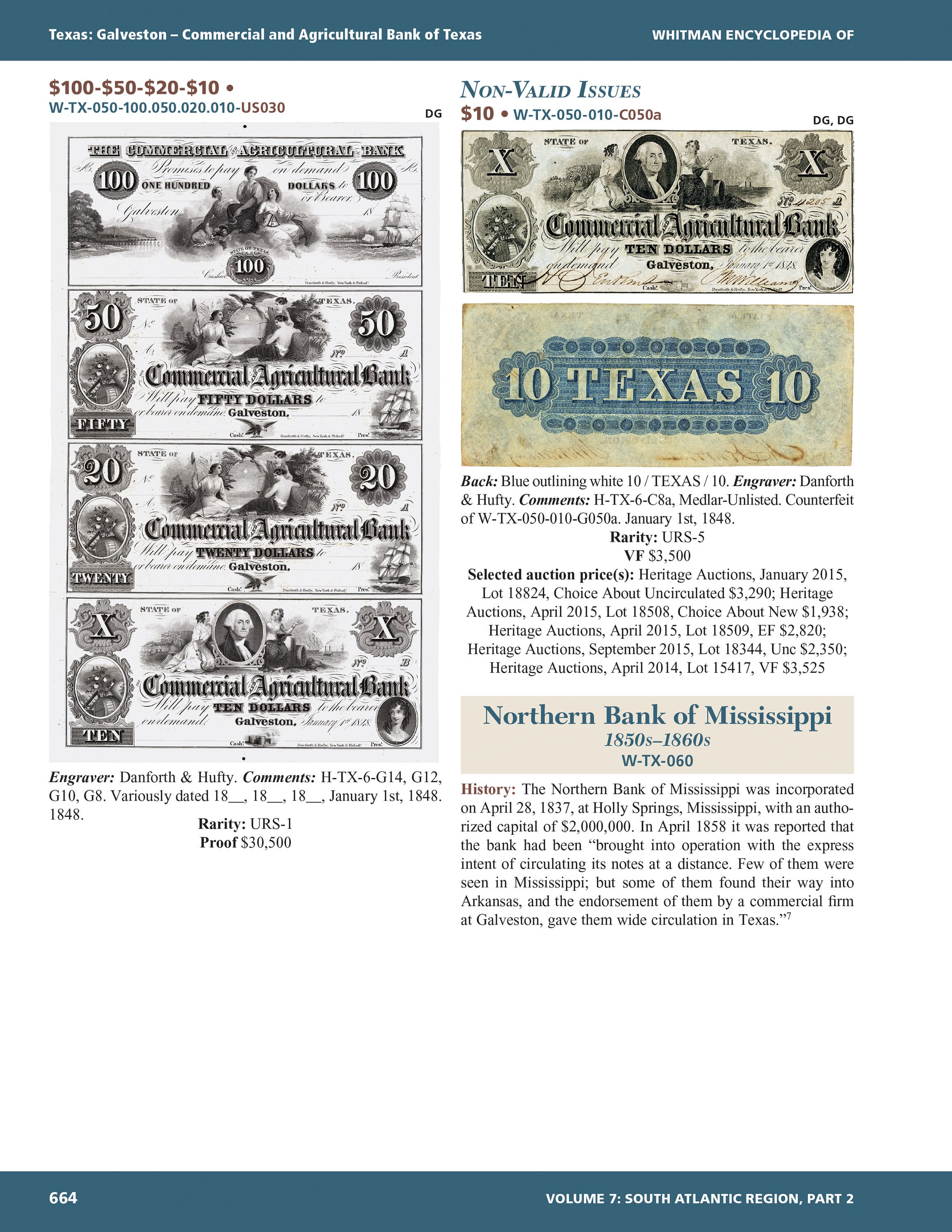 Whitman Encyclopedias: Whitman Encyclopedia of Obsolete Paper Money, Volume 7 – South Atlantic, Part 2 – Alabama, Arkansas, Kentucky, Louisiana, Mississippi, Tennessee, Texas