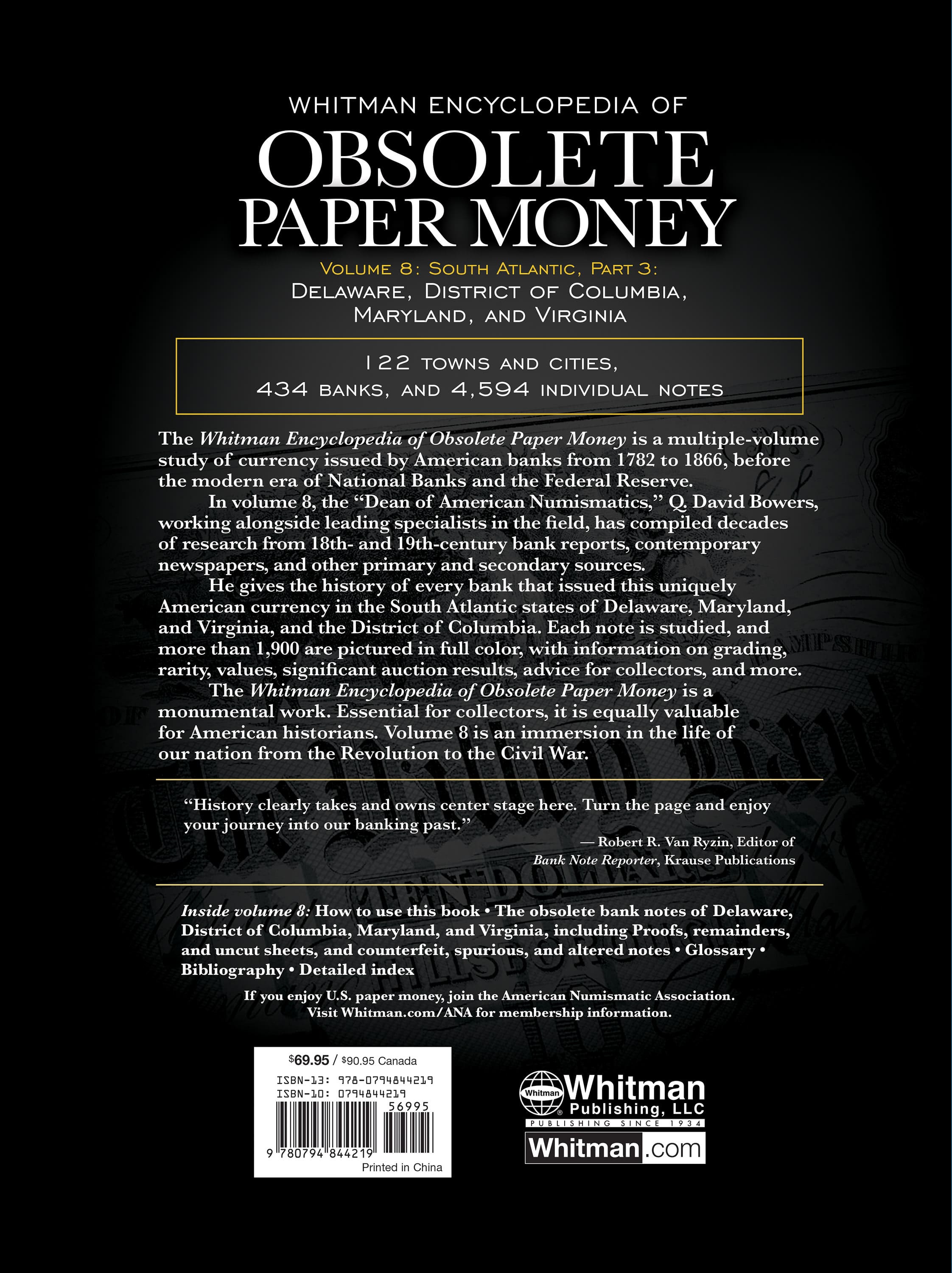 Whitman Encyclopedias: Whitman Encyclopedia of Obsolete Paper Money, Volume 8 – South Atlantic, Part 3 – Delaware, District of Columbia, Maryland, Virginia