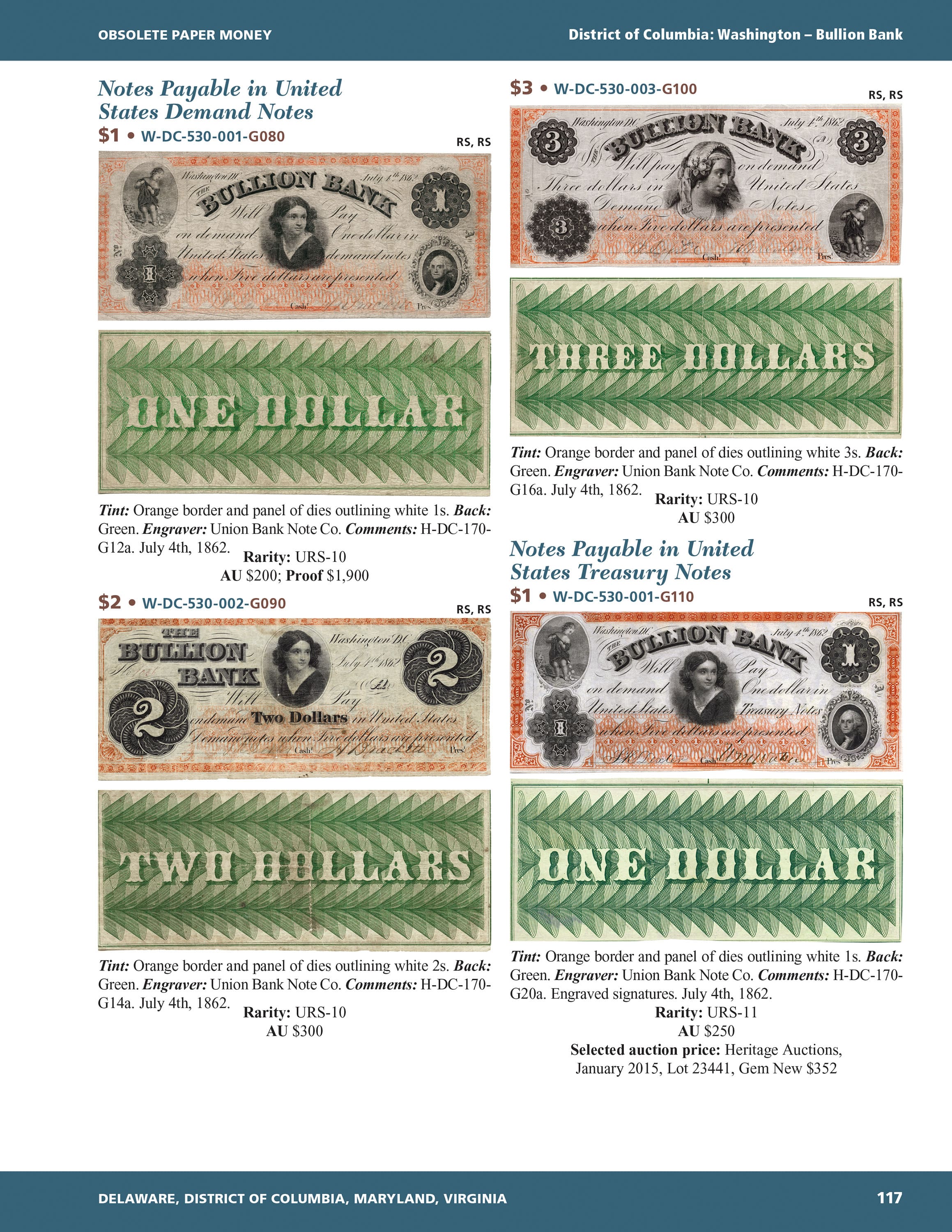 Whitman Encyclopedias: Whitman Encyclopedia of Obsolete Paper Money, Volume 8 – South Atlantic, Part 3 – Delaware, District of Columbia, Maryland, Virginia