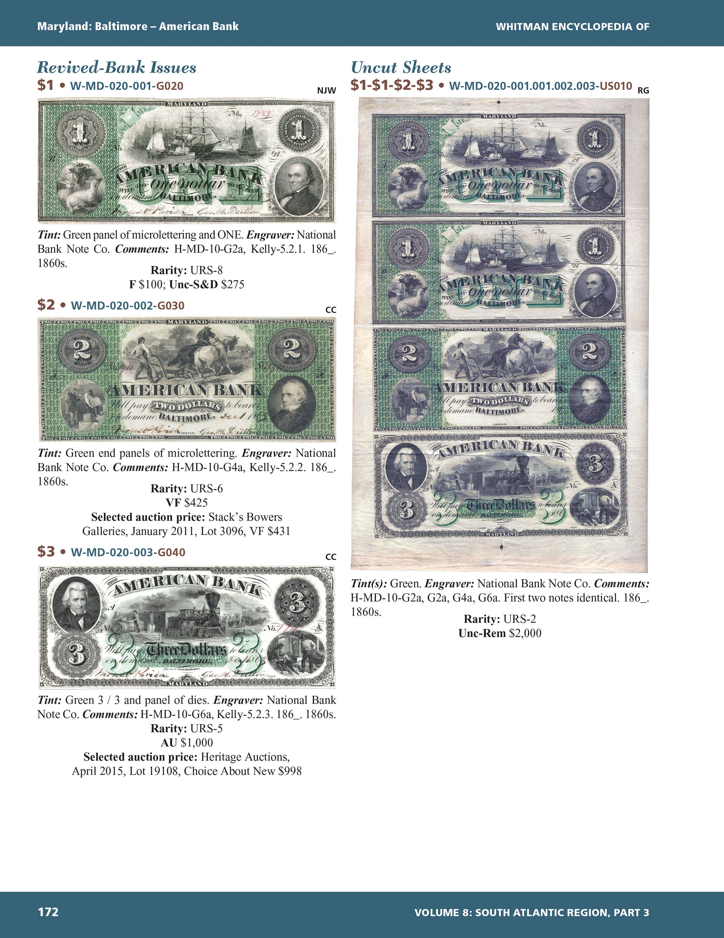 Whitman Encyclopedias: Whitman Encyclopedia of Obsolete Paper Money, Volume 8 – South Atlantic, Part 3 – Delaware, District of Columbia, Maryland, Virginia