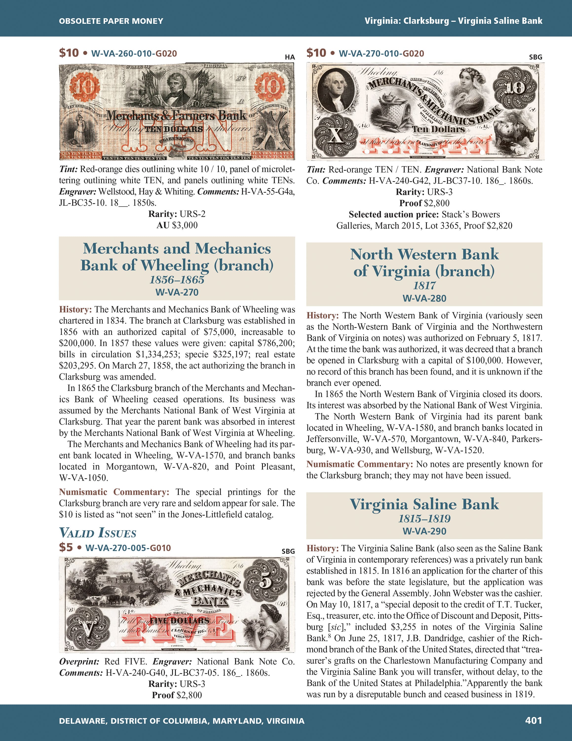 Whitman Encyclopedias: Whitman Encyclopedia of Obsolete Paper Money, Volume 8 – South Atlantic, Part 3 – Delaware, District of Columbia, Maryland, Virginia