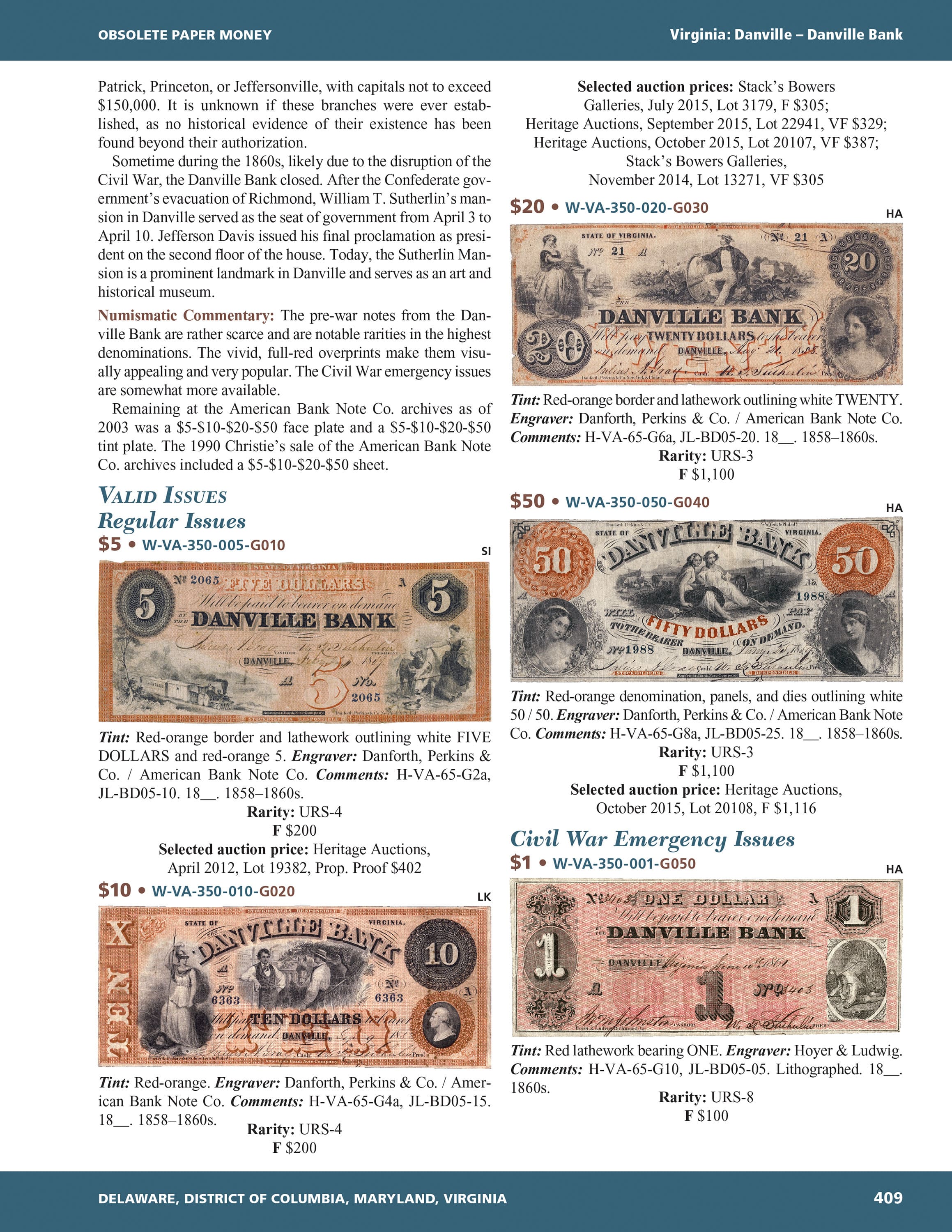 Whitman Encyclopedias: Whitman Encyclopedia of Obsolete Paper Money, Volume 8 – South Atlantic, Part 3 – Delaware, District of Columbia, Maryland, Virginia