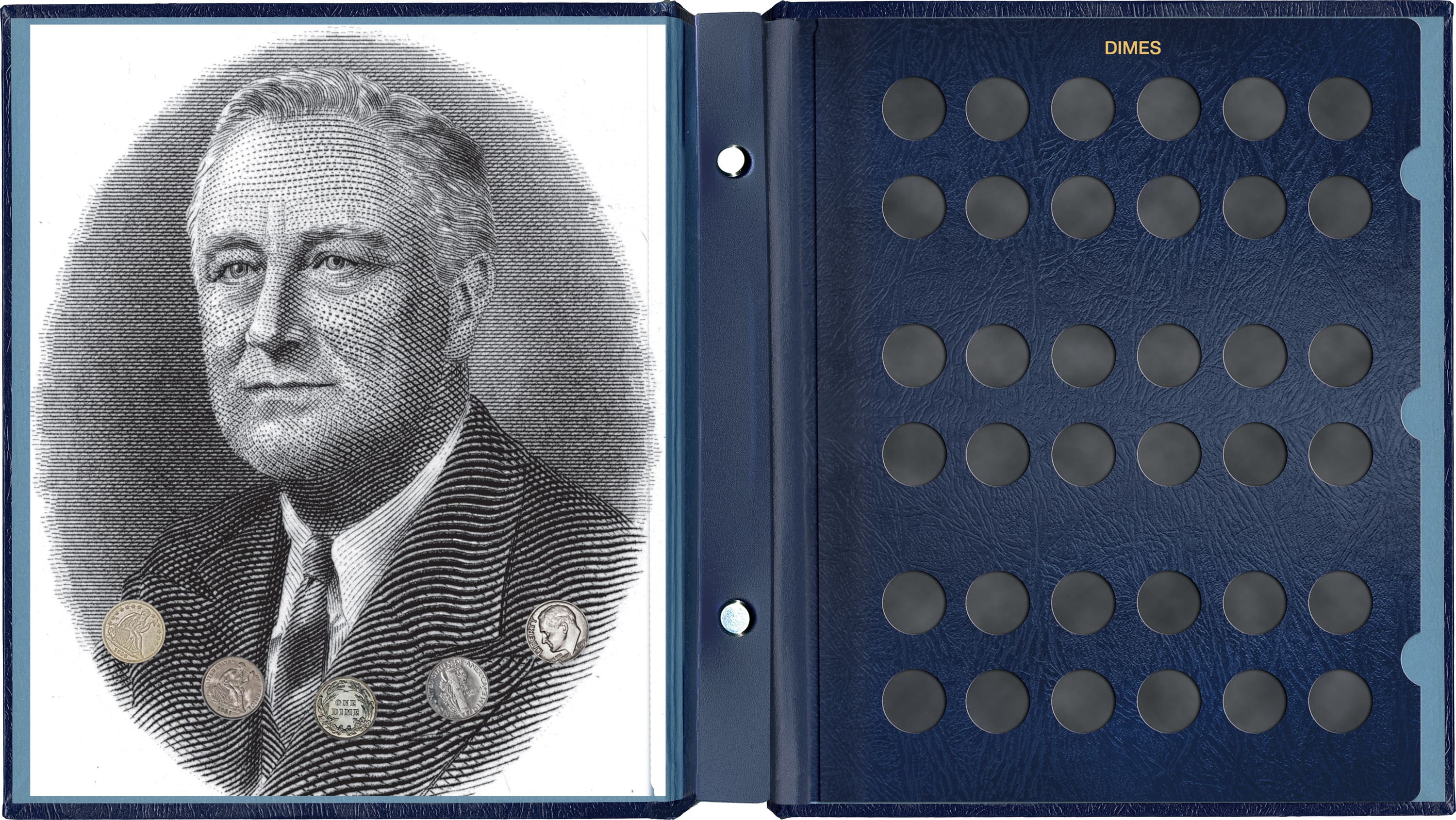 Whitman Classic® Coin Album – U.S. Dimes: Plain, No Dates (Includes Blank Pages)