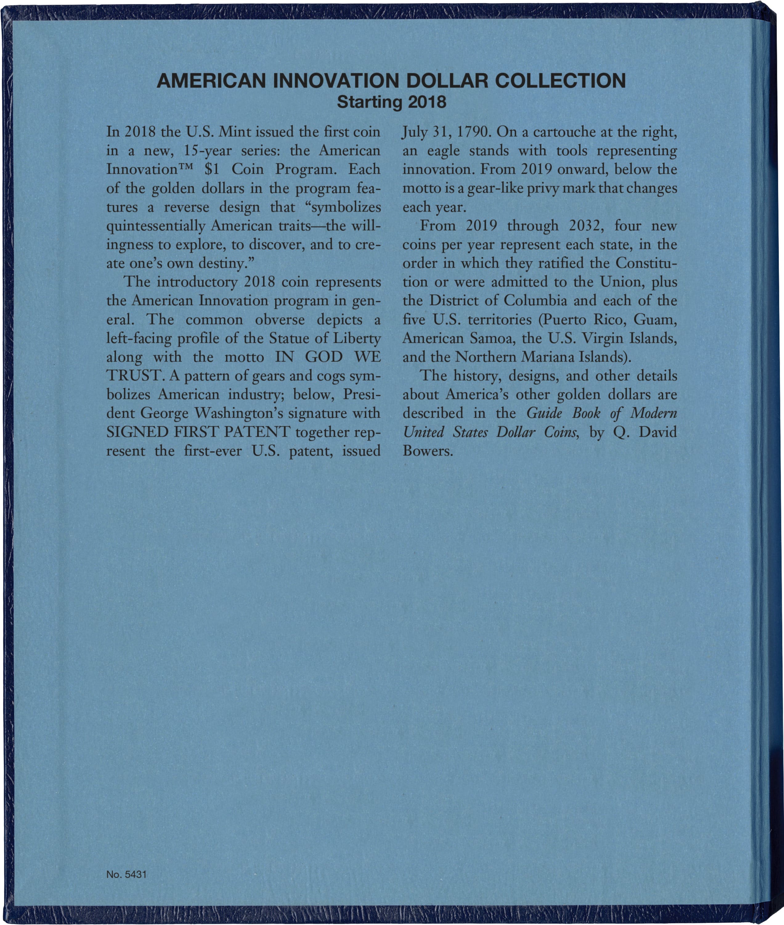 Whitman Classic® Coin Album – American Innovation Dollars: Starting 2018 (Single Mint)
