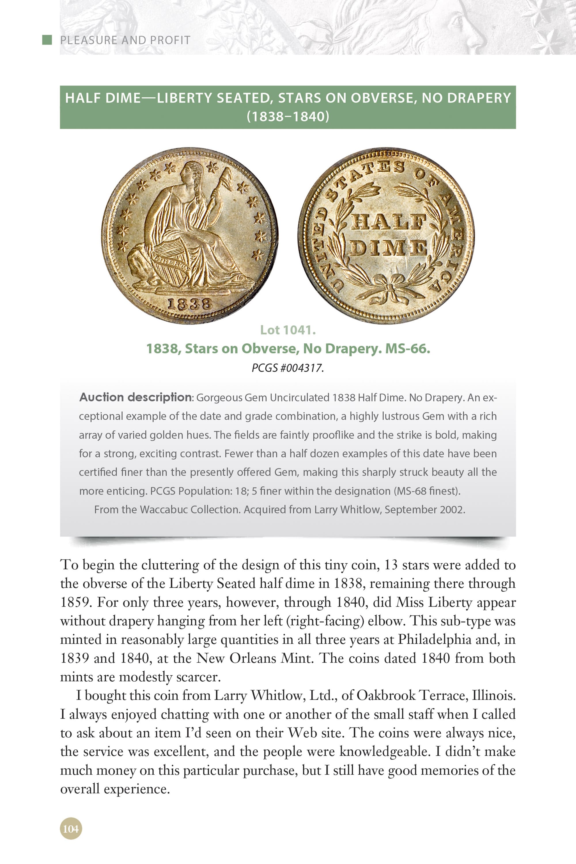 Collector Series: Pleasure & Profit – 100 Lessons for Building and Selling a Coin Collection
