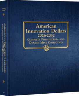 Whitman Classic® Coin Album – American Innovation Dollars Volume #2: 2026-2032 (P & D Mints) – Coin Album (Blue)