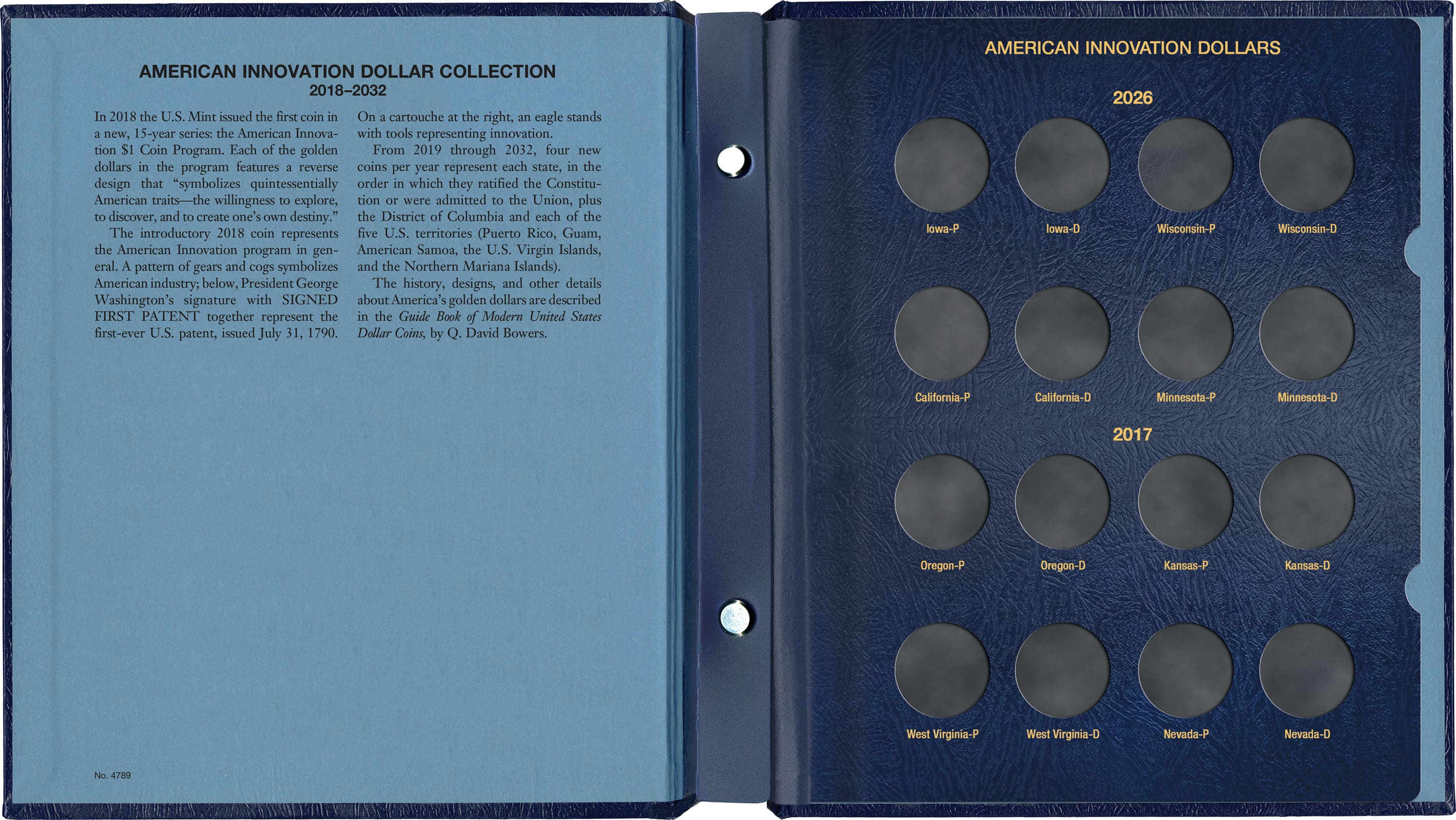 Whitman Classic® Coin Album – American Innovation Dollars Volume #2: 2026-2032 (P & D Mints)