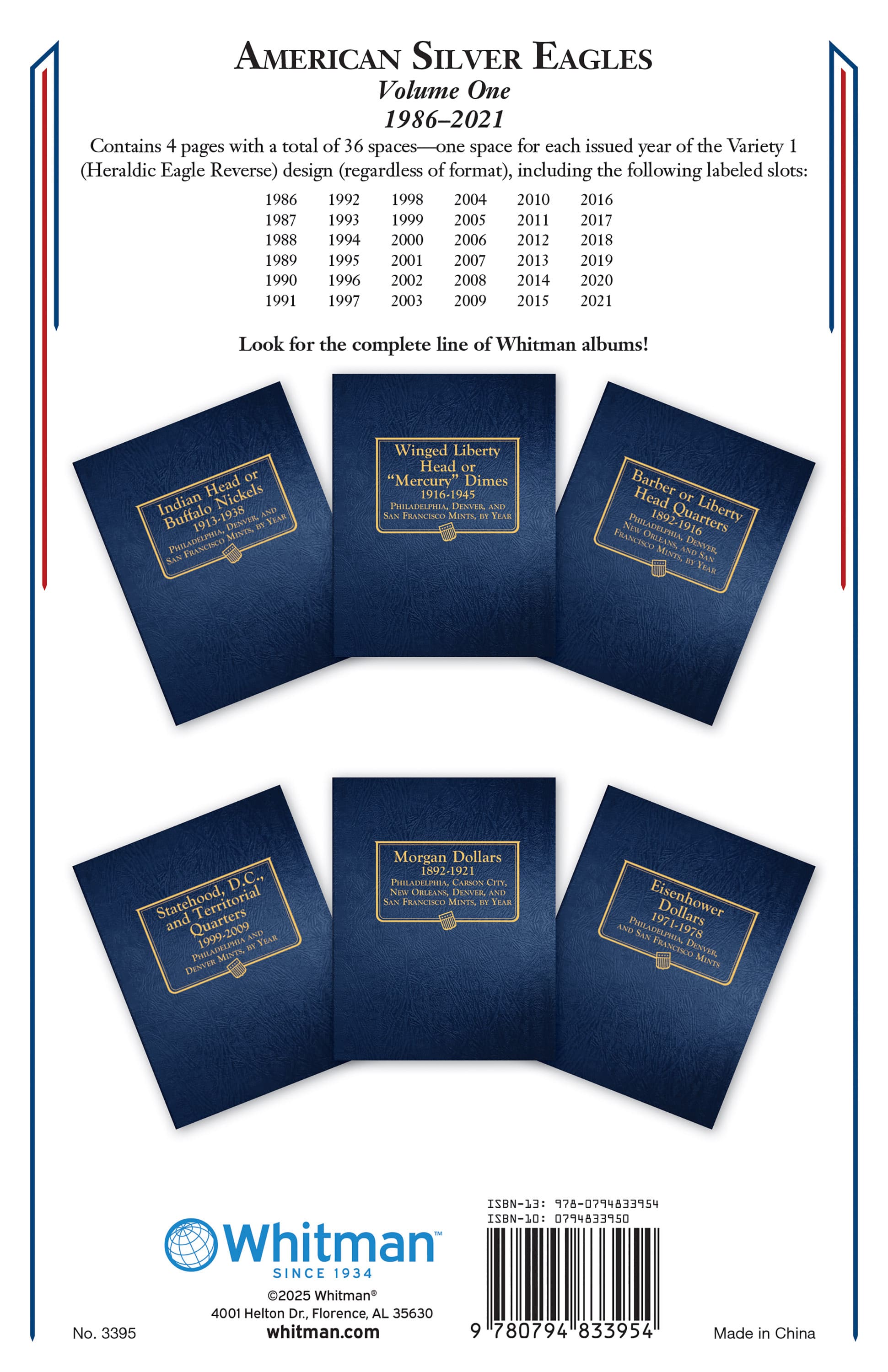 Whitman Classic® Coin Album – American Silver Eagles Variety 2: Starting 2021 (Single Mint)