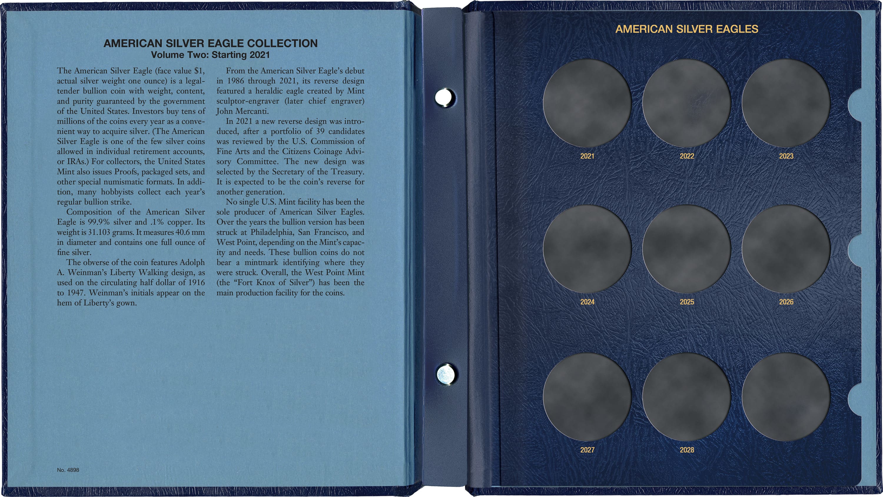 Whitman Classic® Coin Album – American Silver Eagles Variety 2: Starting 2021 (Single Mint)