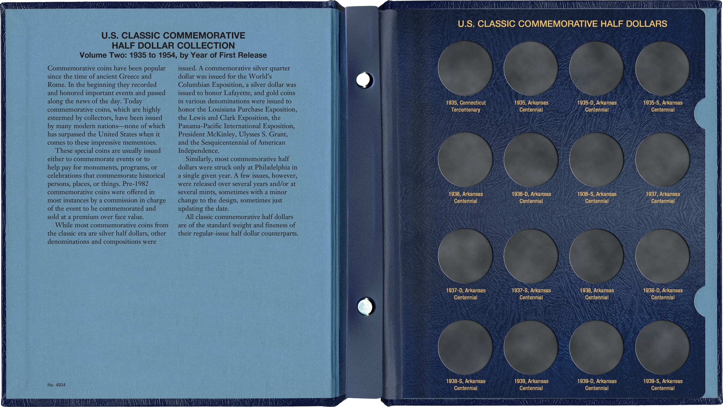Whitman Classic® Coin Album – U.S. Commemorative Half Dollars Volume #2: 1935-1954