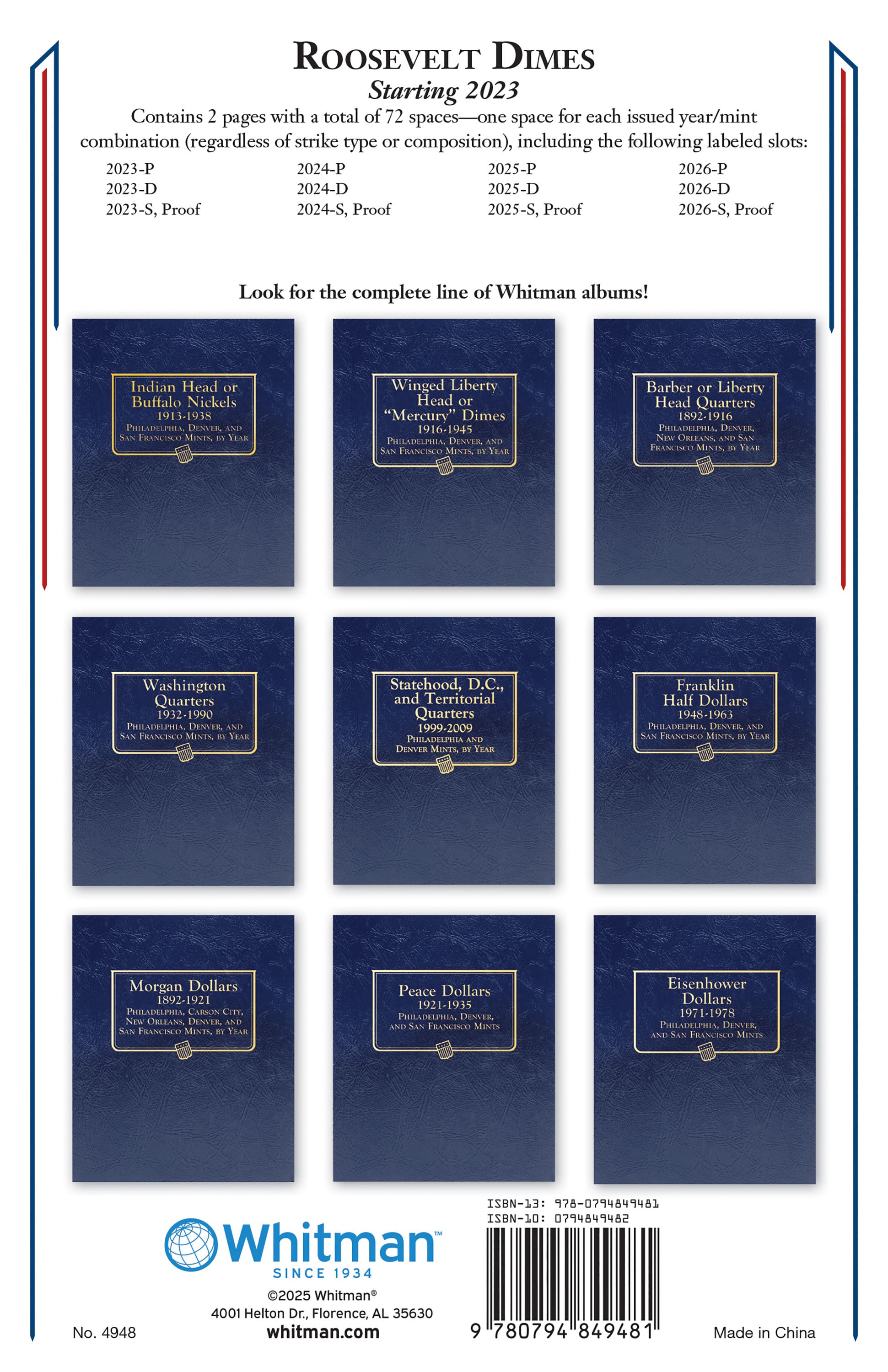 Whitman Classic® Coin Album – Roosevelt Dimes Volume #2: Starting 2023 (P, D, & S Mints)