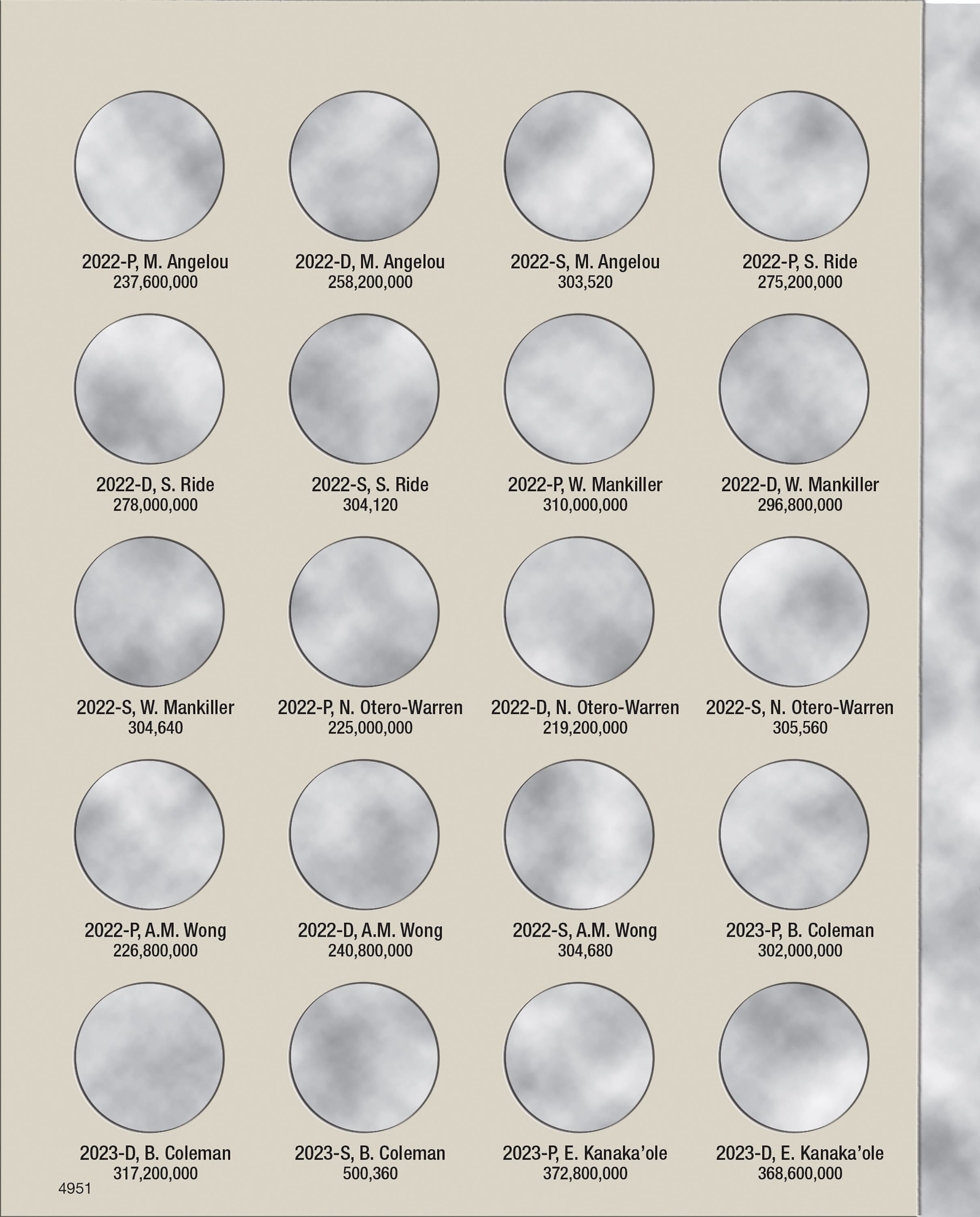 H.E. Harris® Coin Folder – Washington Quarters American Women Collection: 2022-2025 (P, D, & S Mints)