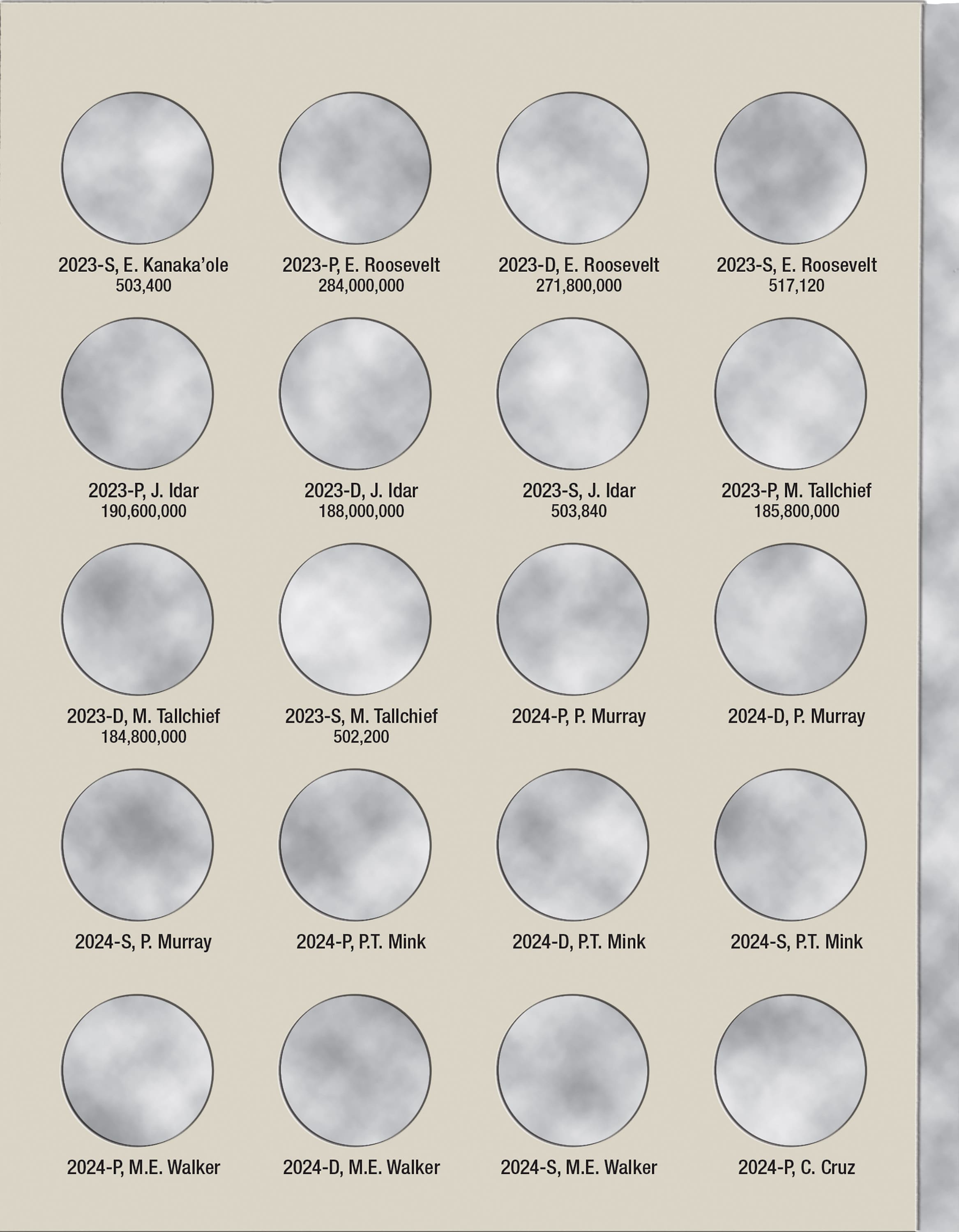H.E. Harris® Coin Folder – Washington Quarters American Women Collection: 2022-2025 (P, D, & S Mints)