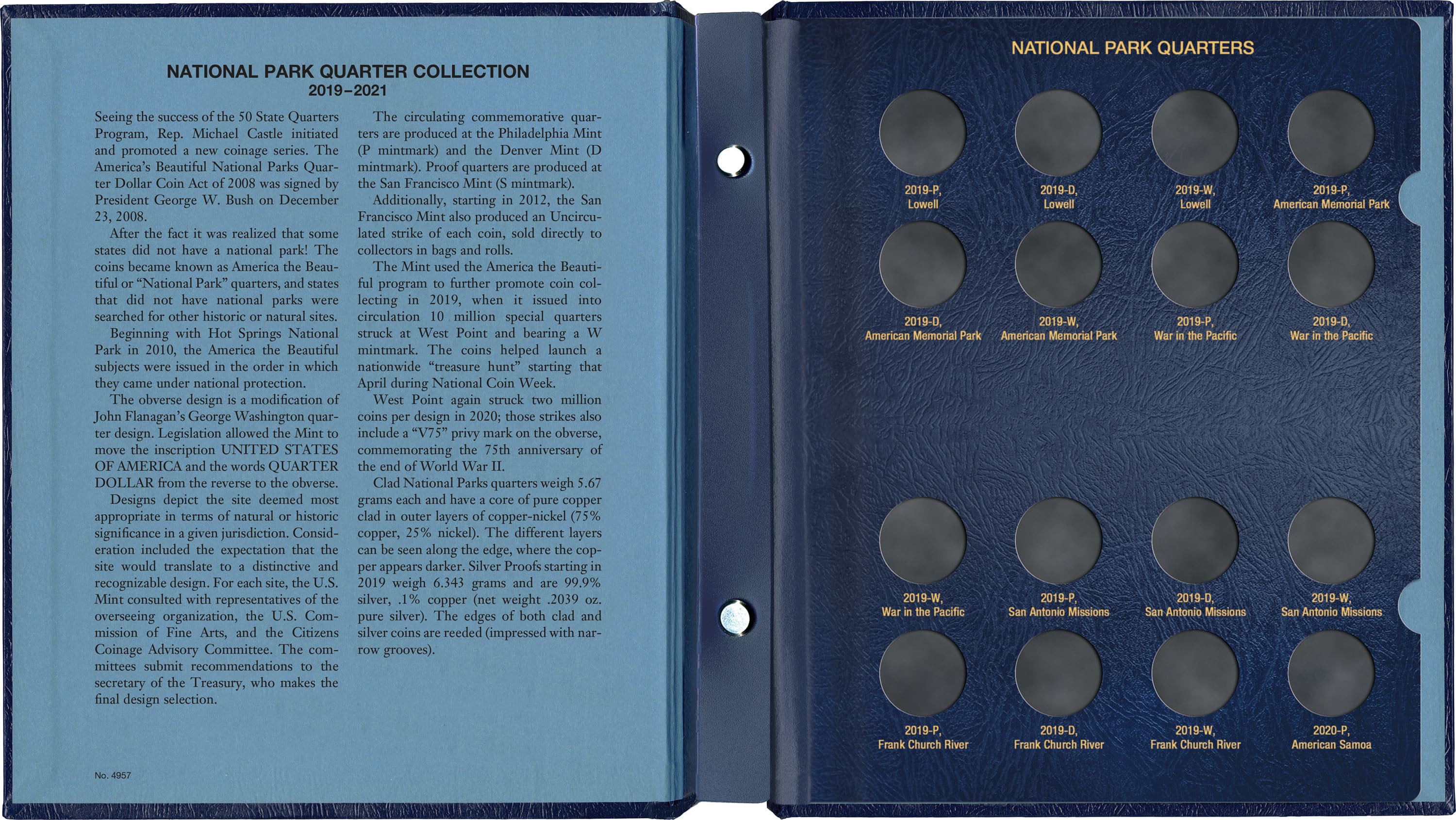 Whitman Classic® Coin Album – National Park Quarters: 2019-2021 (P, D, & W Mints)