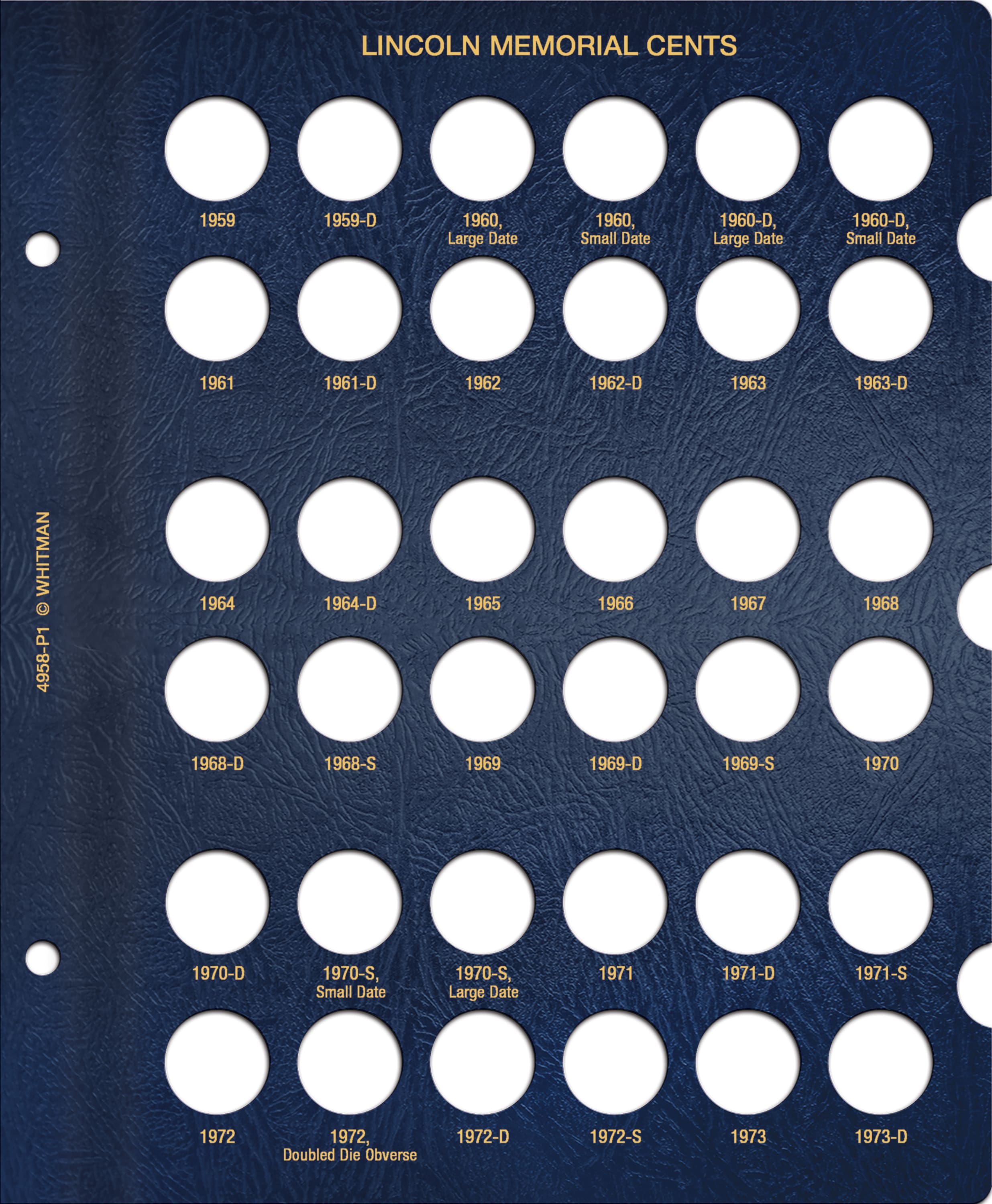 Whitman Classic® Coin Album – Lincoln Memorial Cents: 1959-2008 (P, D & S Mints)