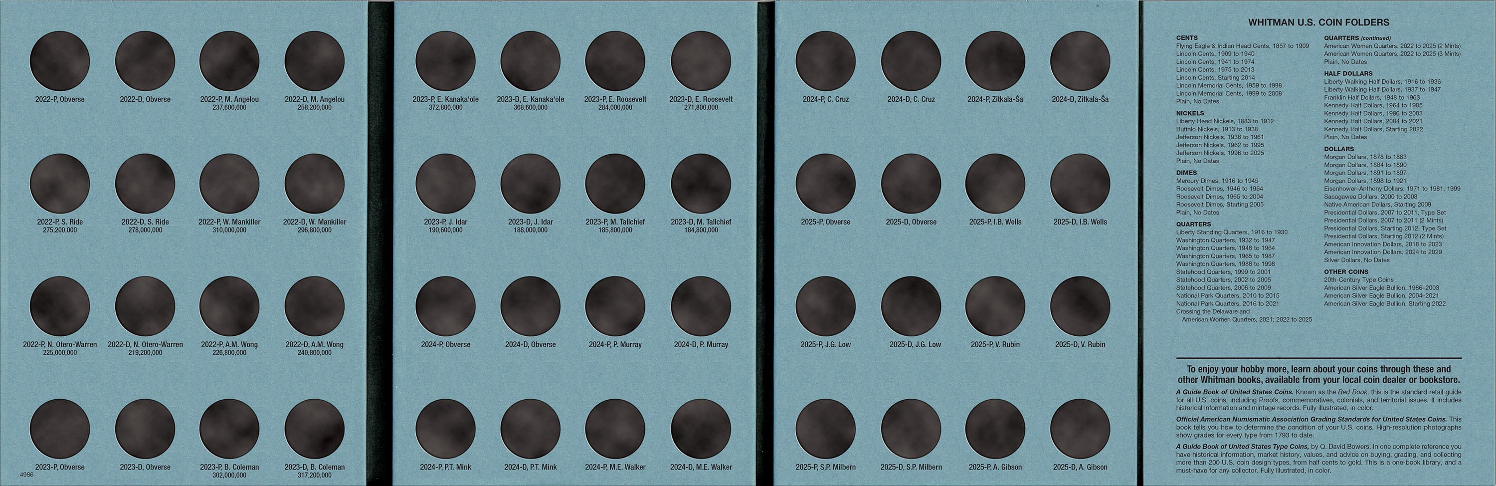 Official Whitman® Coin Folder – American Women Quarters: 2022-2025 (P & D Mints)