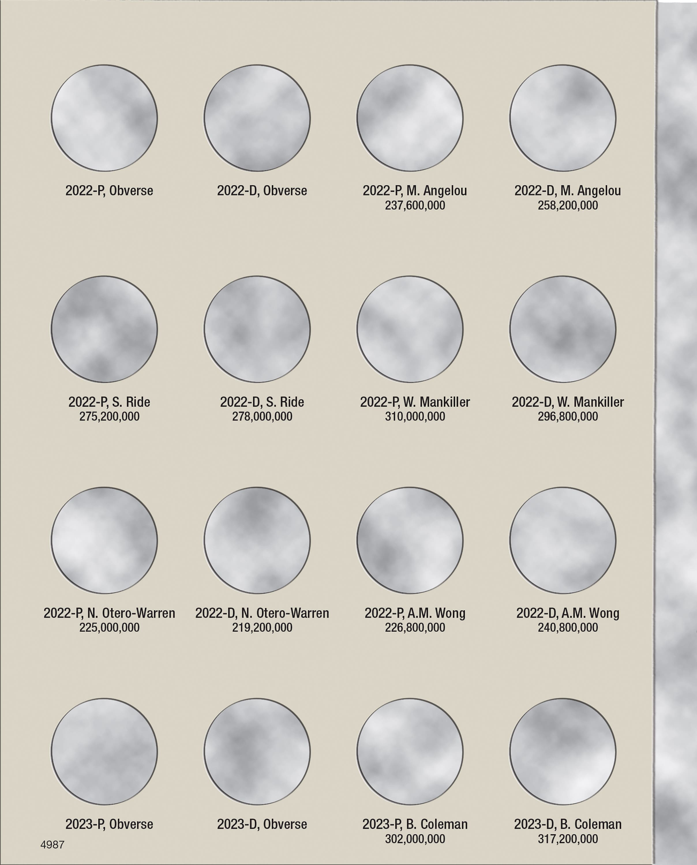 H.E. Harris® Coin Folder – Washington Quarters American Women Collection: 2022-2025 (P & D Mints)