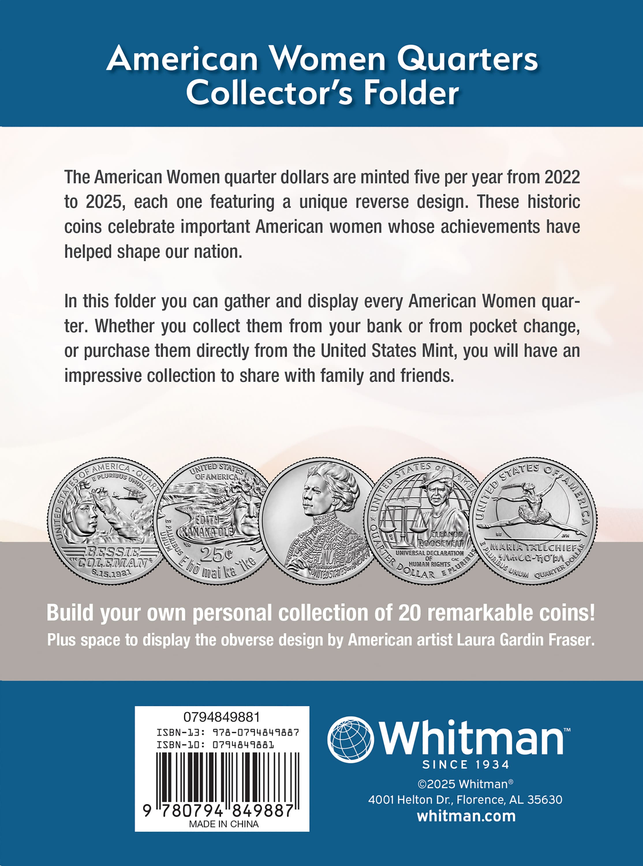 Official Whitman® Coin Folder – American Women Quarters: 2022-2025 (Single Mint)