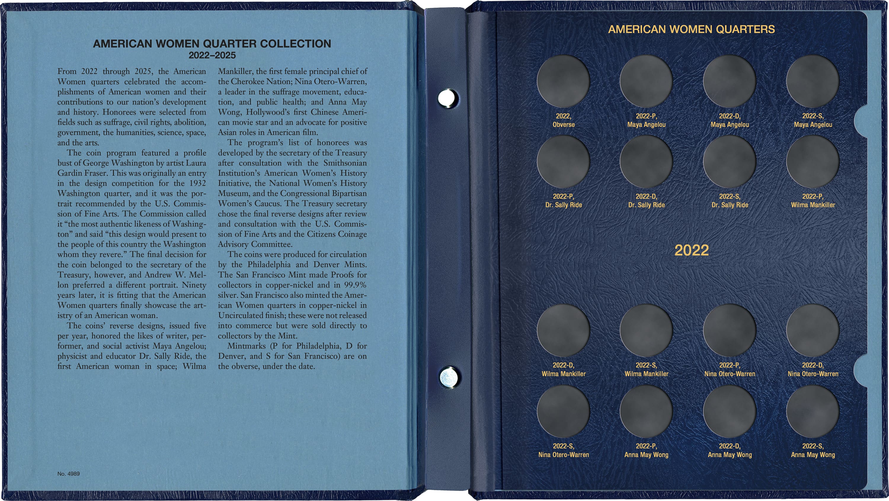 Whitman Classic® Coin Album – American Women Quarters: 2022-2025 (P, D, & S Mints)
