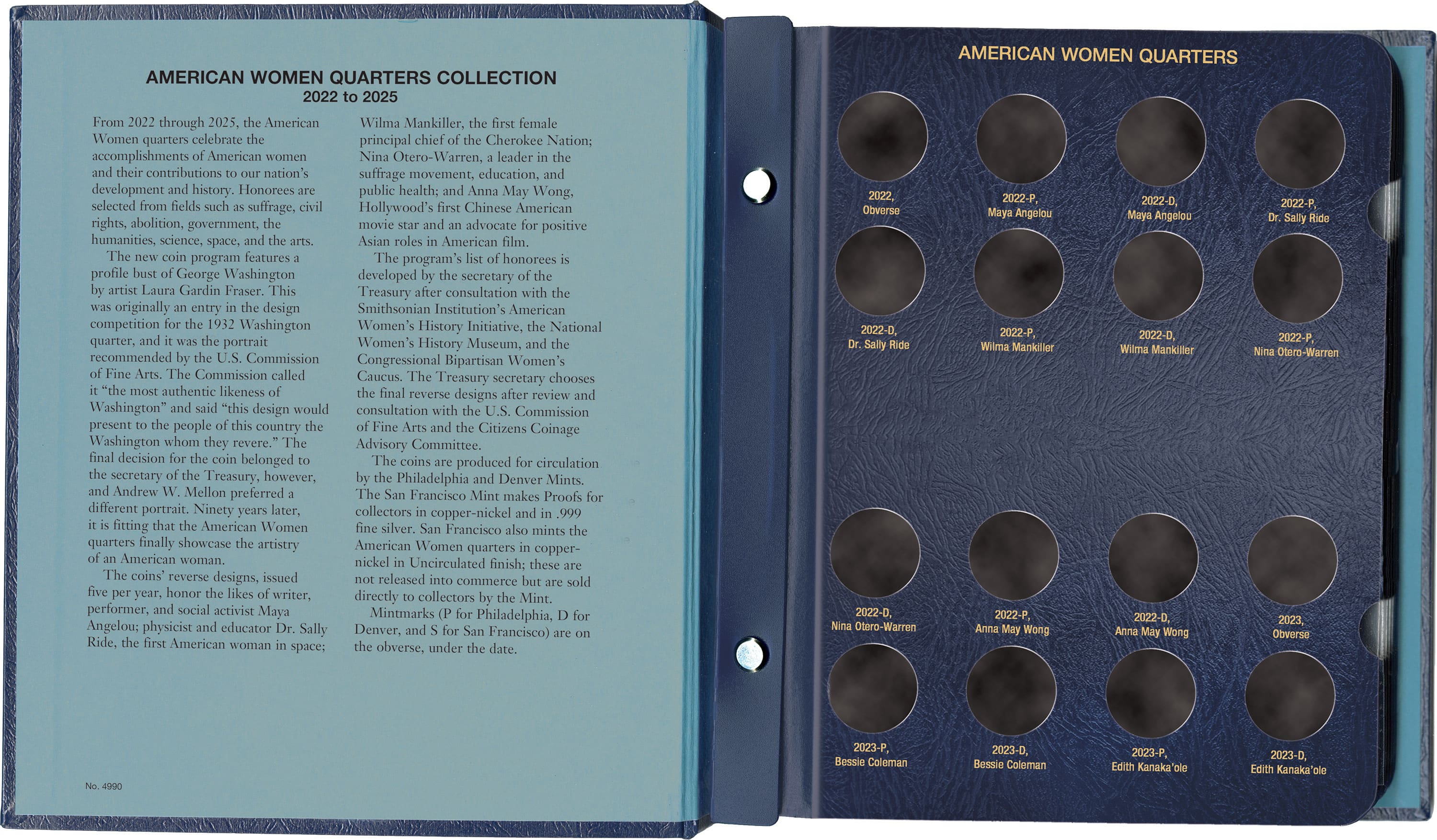 Whitman Classic® Coin Album – American Women Quarters: 2022-2025 (P & D Mints)