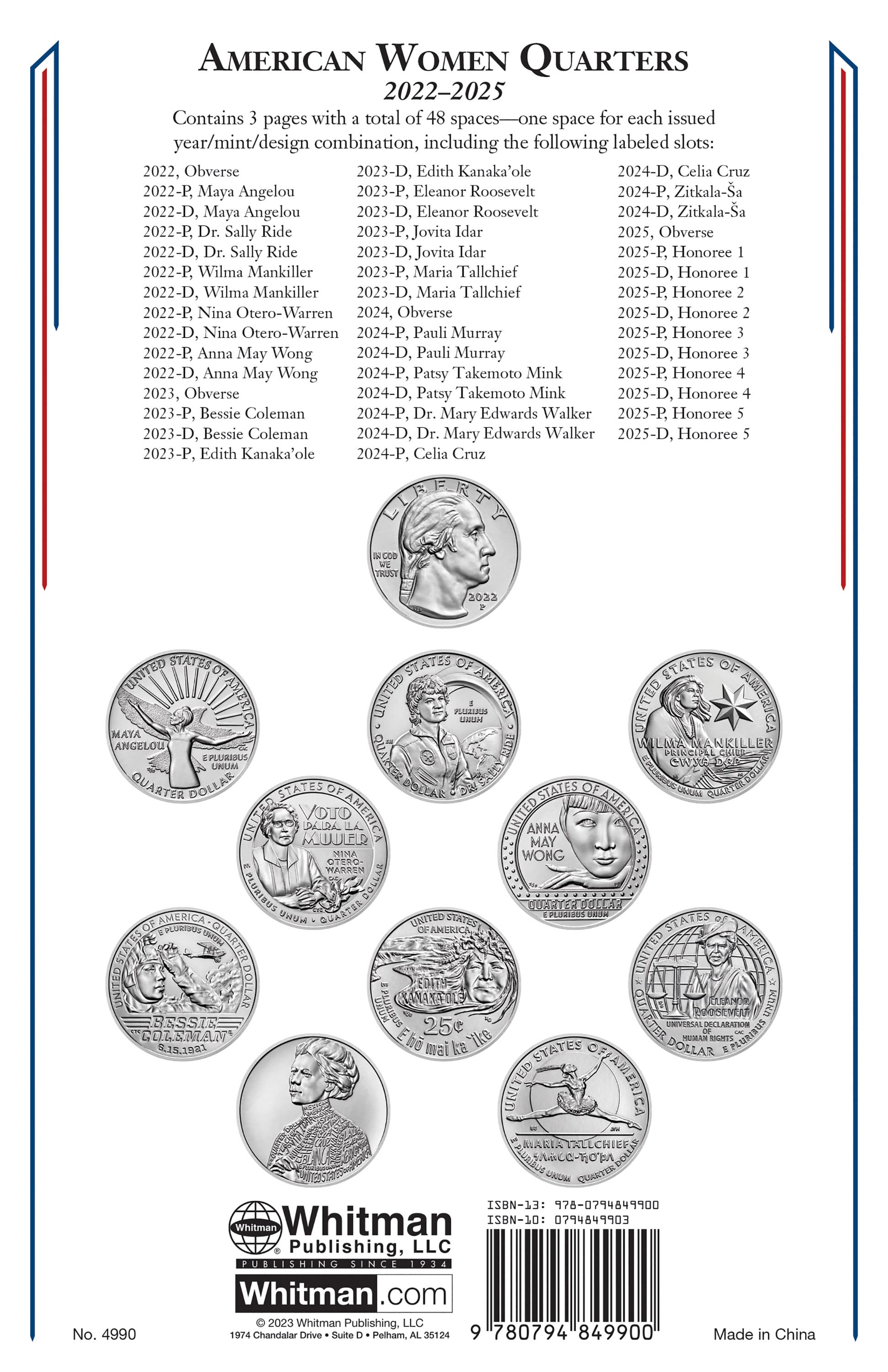 Whitman Classic® Coin Album – American Women Quarters: 2022-2025 (P & D Mints)