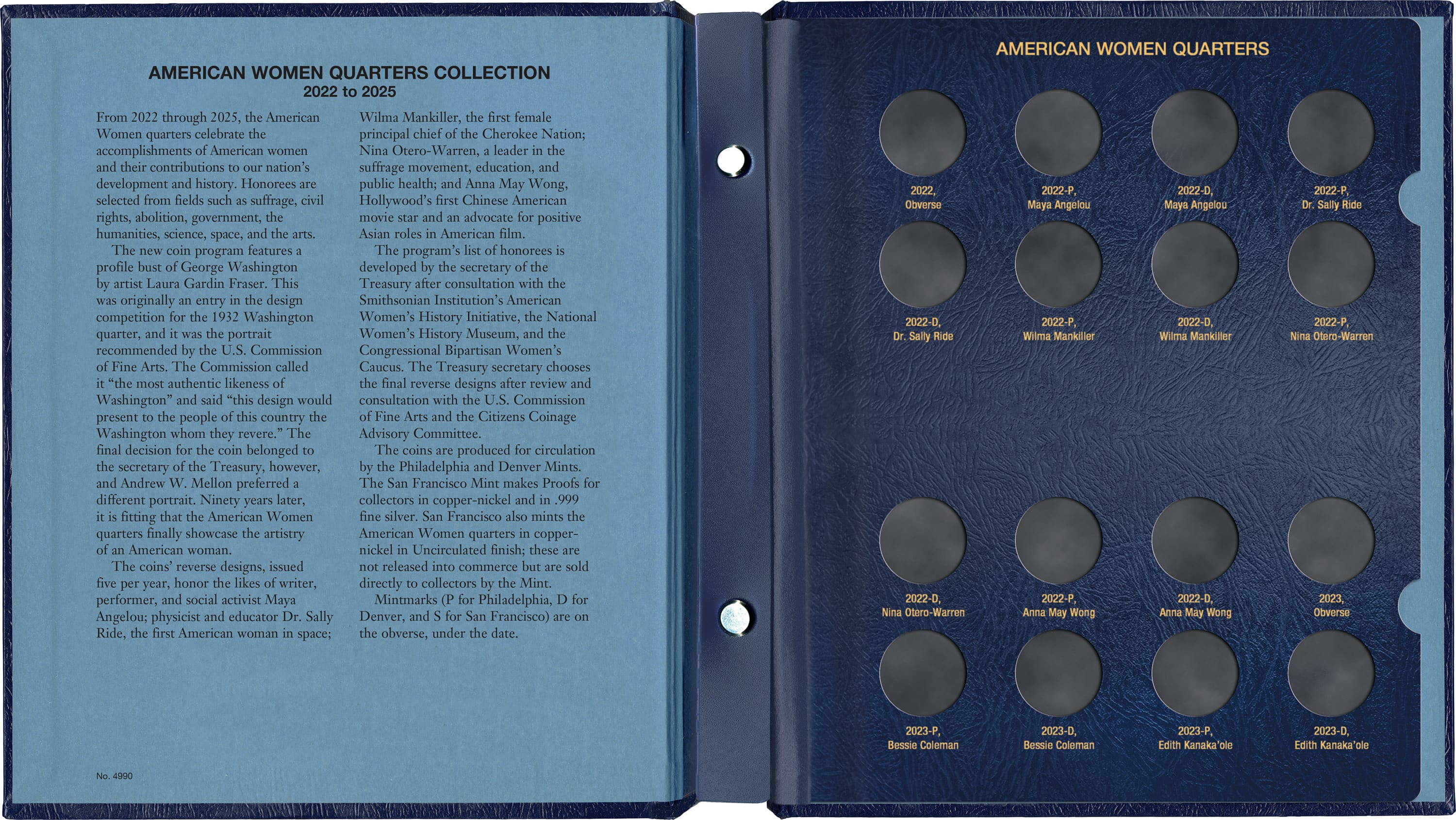 Whitman Classic® Coin Album – American Women Quarters: 2022-2025 (P & D Mints)
