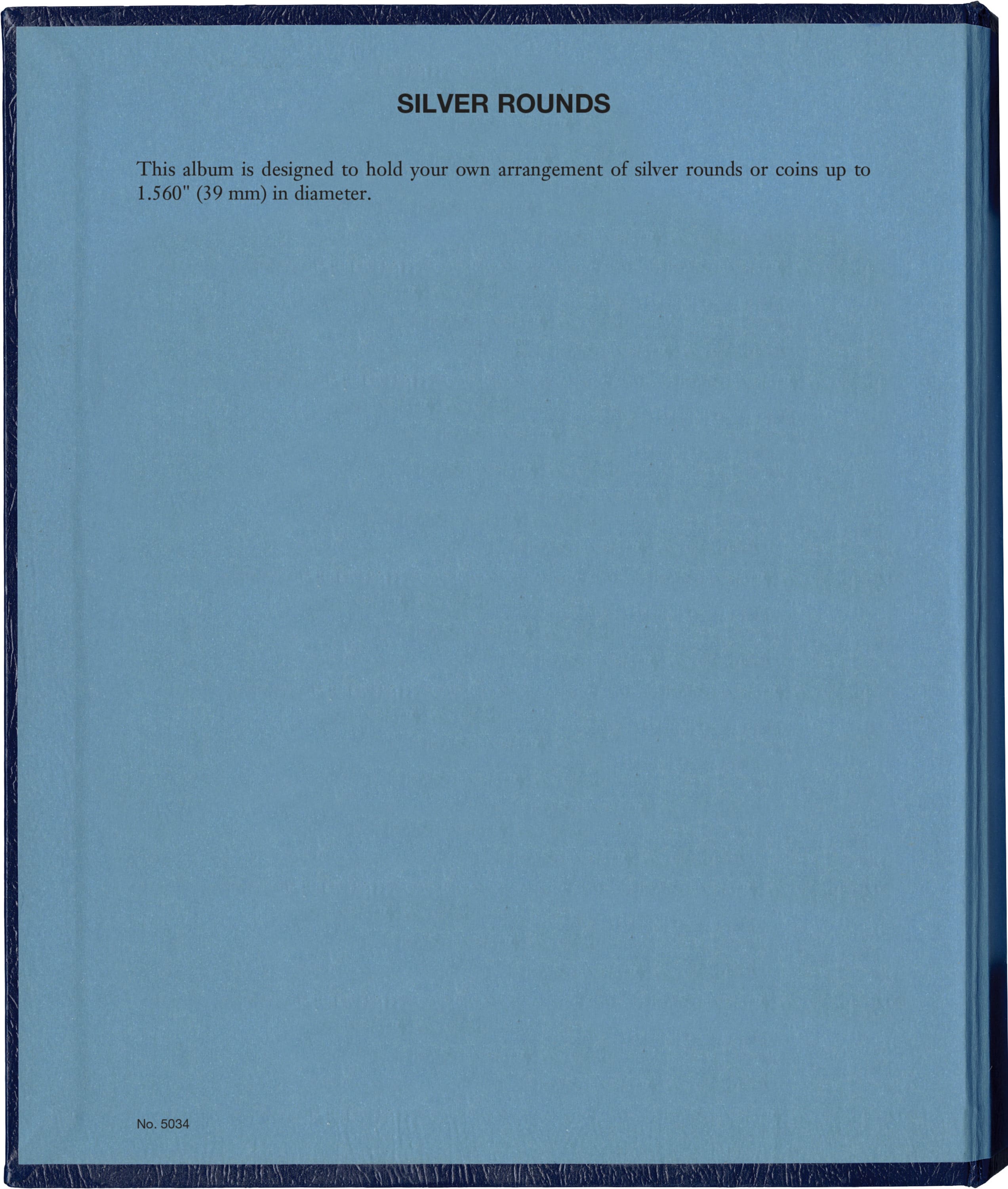 Whitman Classic® Coin Album – 39mm Silver Rounds: Plain, No Dates (Includes Blank Pages)