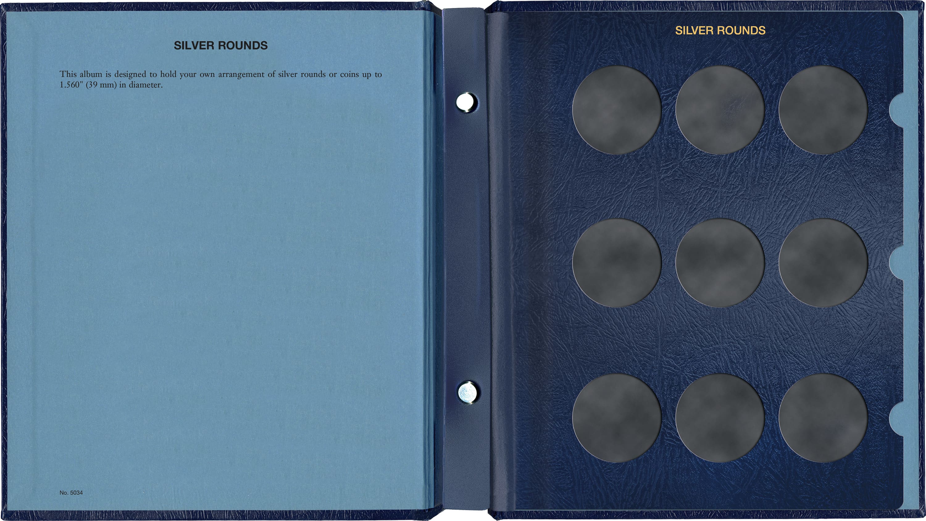 Whitman Classic® Coin Album – 39mm Silver Rounds: Plain, No Dates (Includes Blank Pages)
