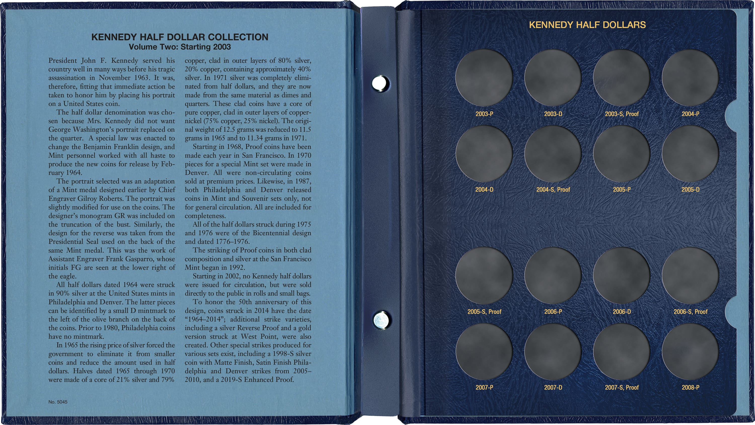 Whitman Classic® Coin Album – Kennedy Half Dollars Volume #2: Starting 2003 (P, D, & S Mints)