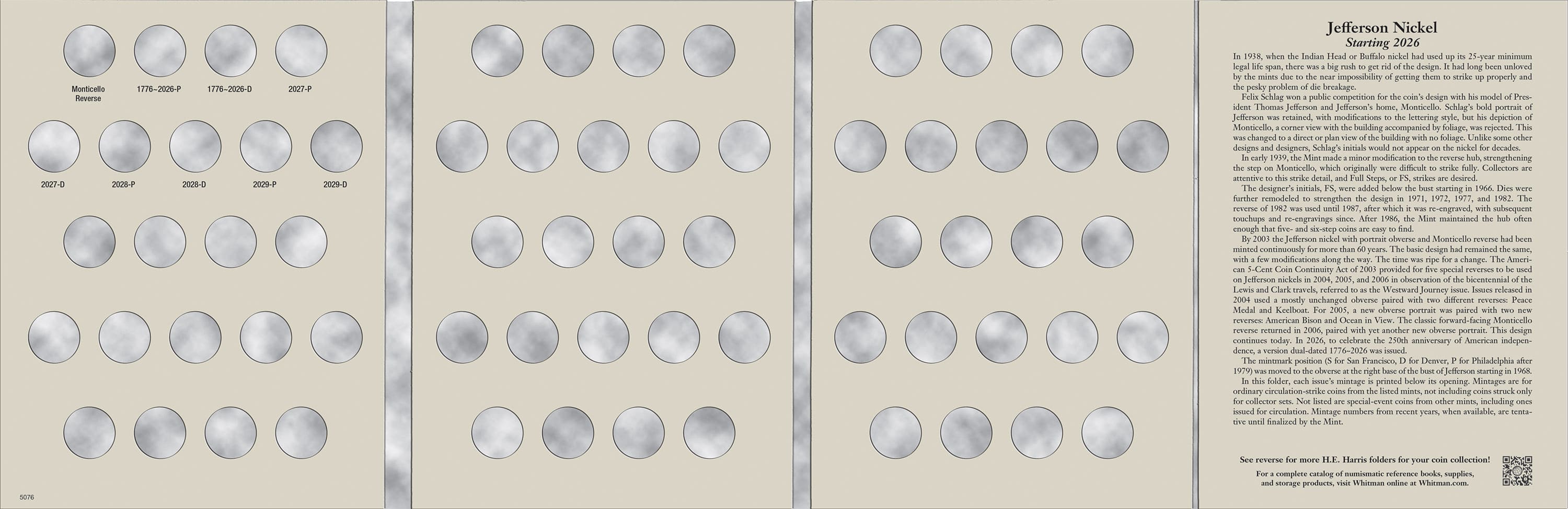 H.E. Harris® Coin Folder – Jefferson Nickels Collection #4: Starting 2026