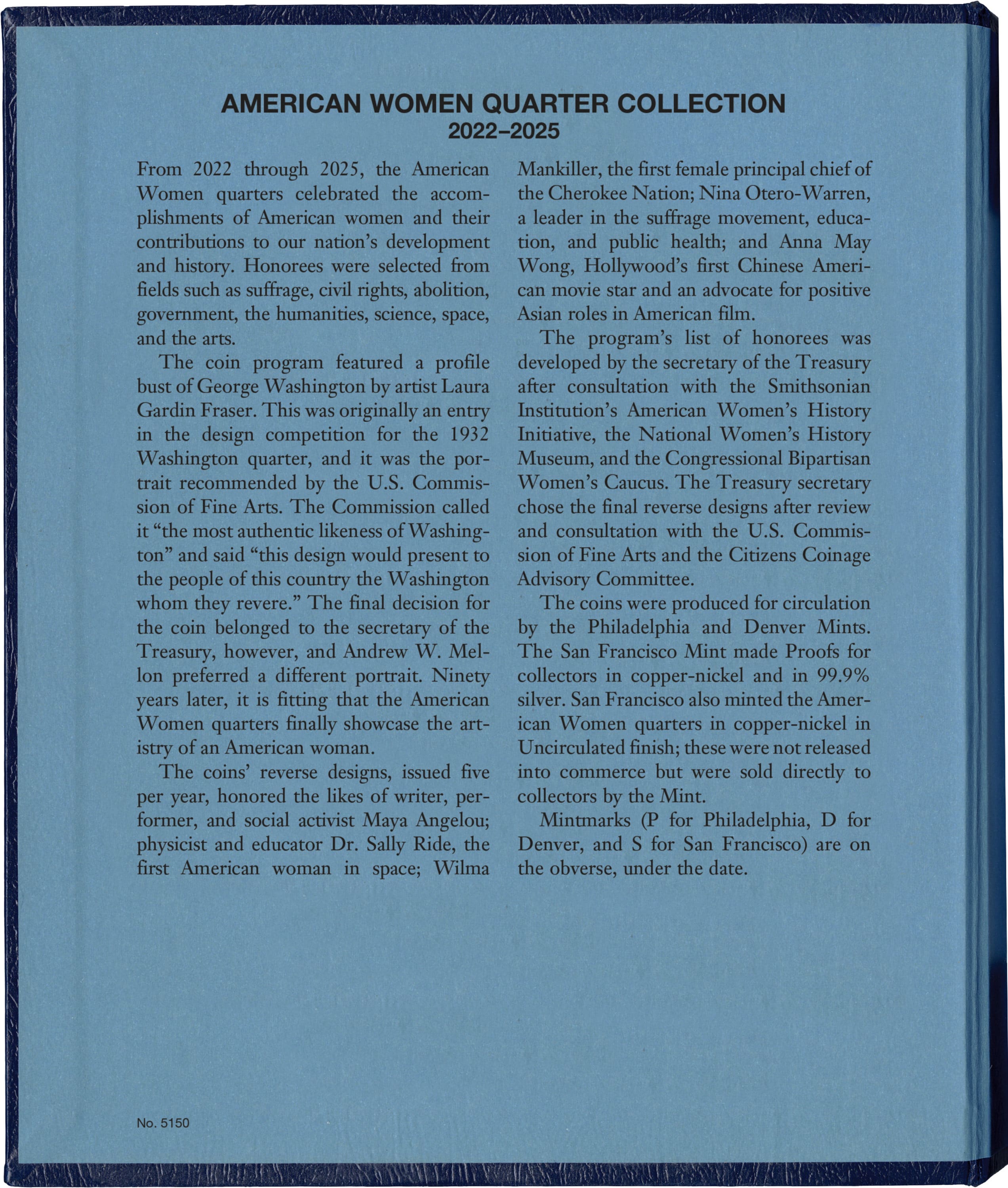 Whitman Classic® Coin Album – American Women Quarters: 2022-2025 (Single Mint)