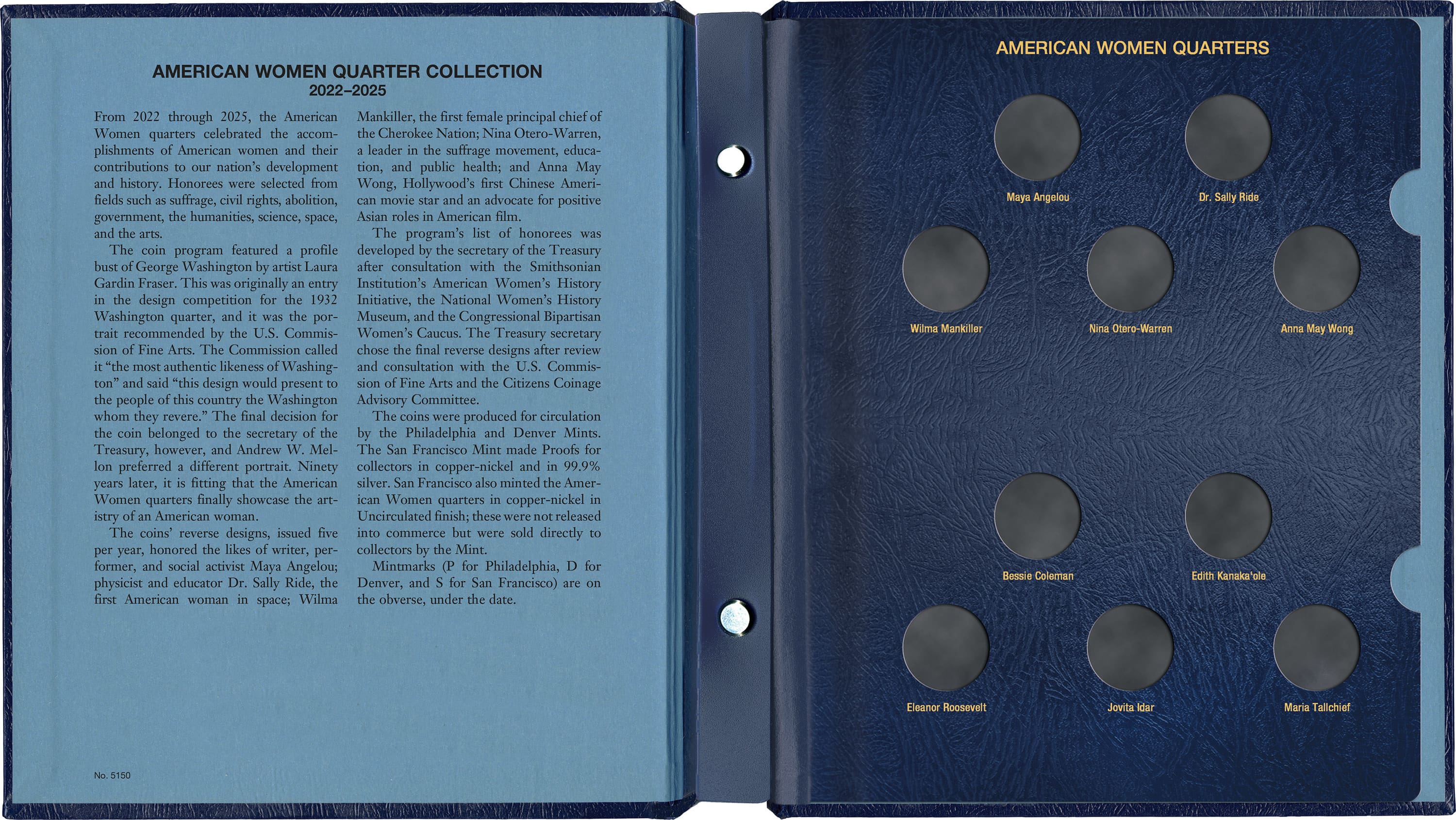 Whitman Classic® Coin Album – American Women Quarters: 2022-2025 (Single Mint)