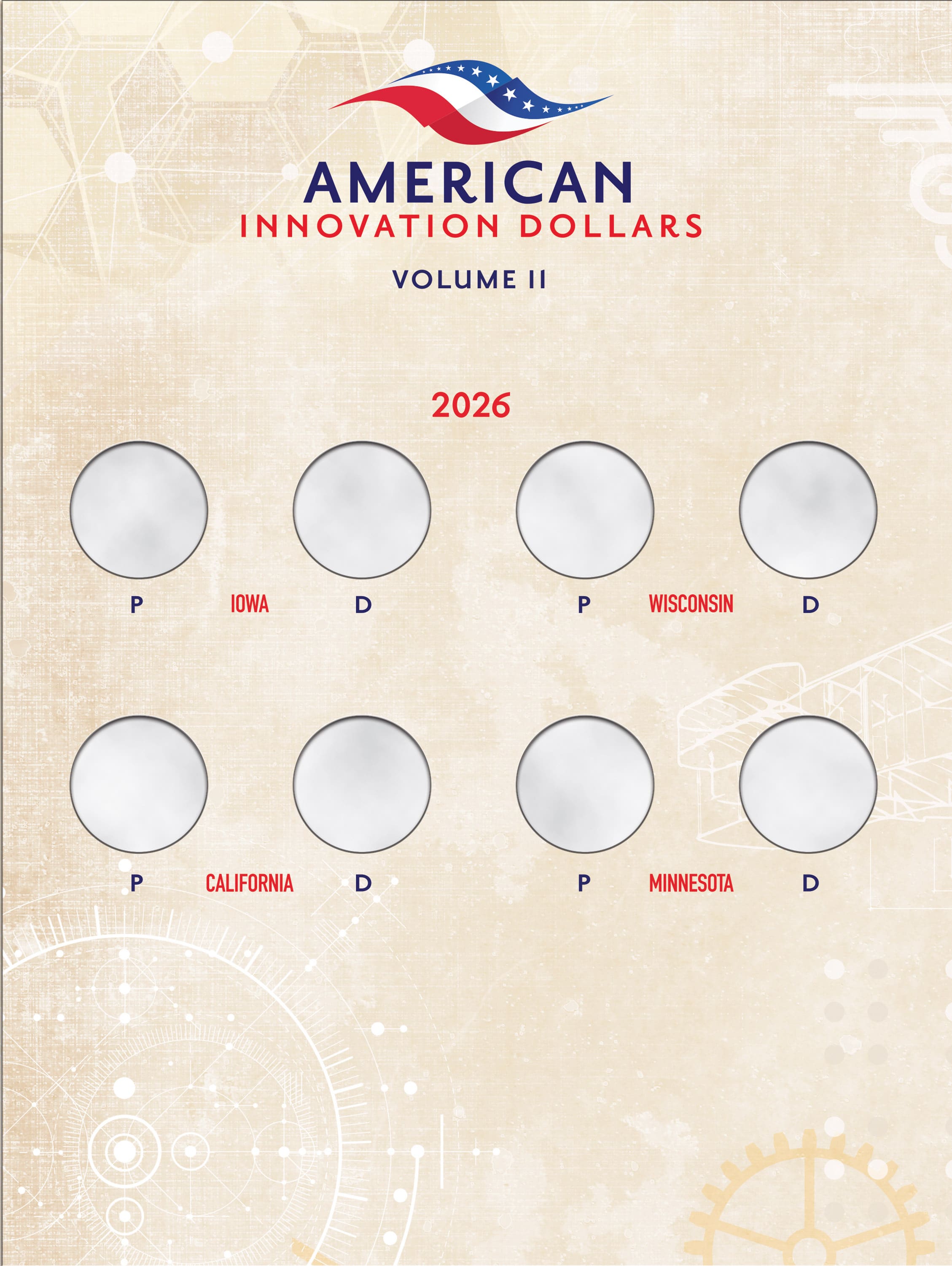 Official Whitman® Deluxe Coin Folder – American Innovation Dollars Volume #2: 2026-2032