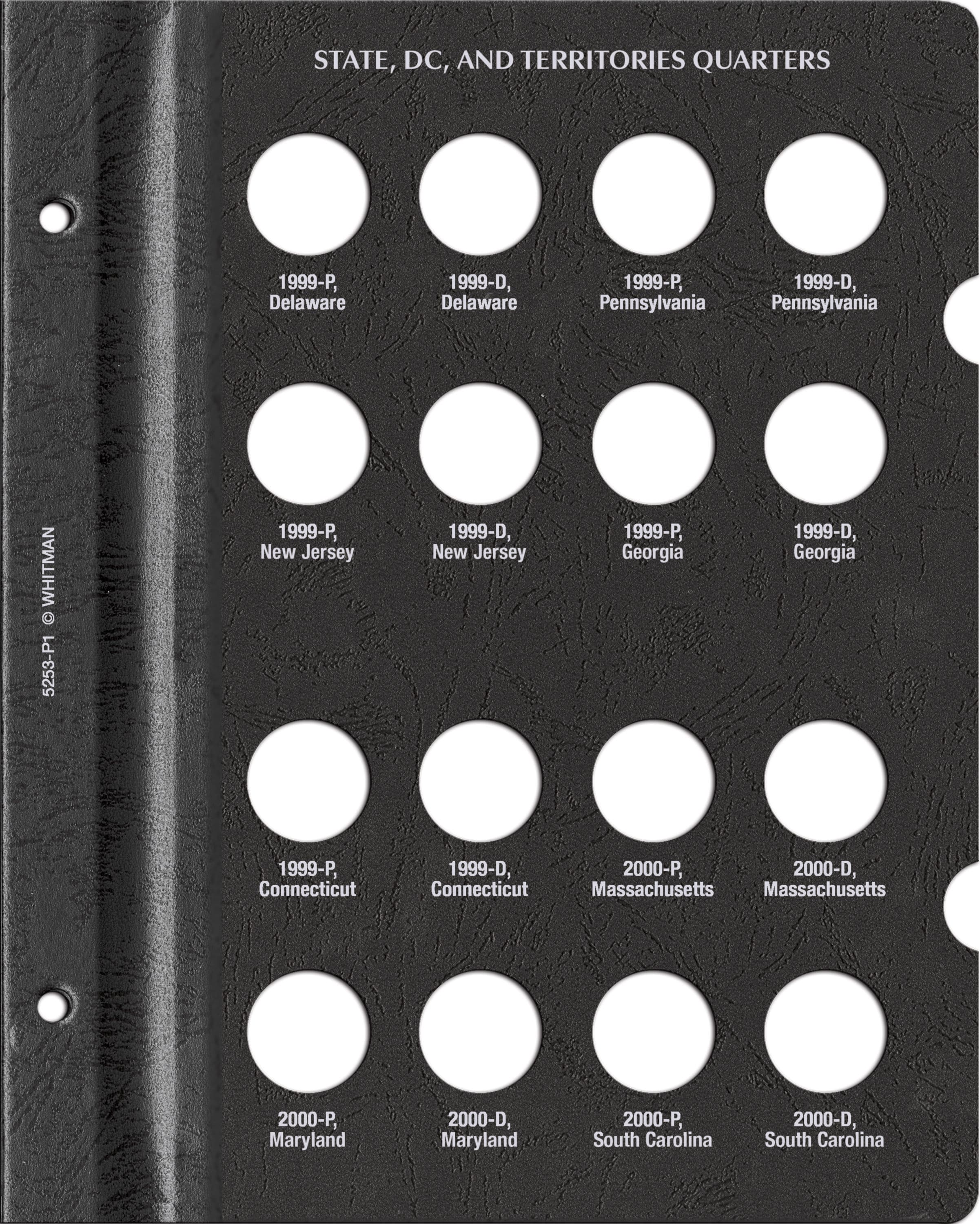 Whitman Prestige Coin Album – State, D.C., and Territories Quarters: 1999-2009 Date & Mintmark Set