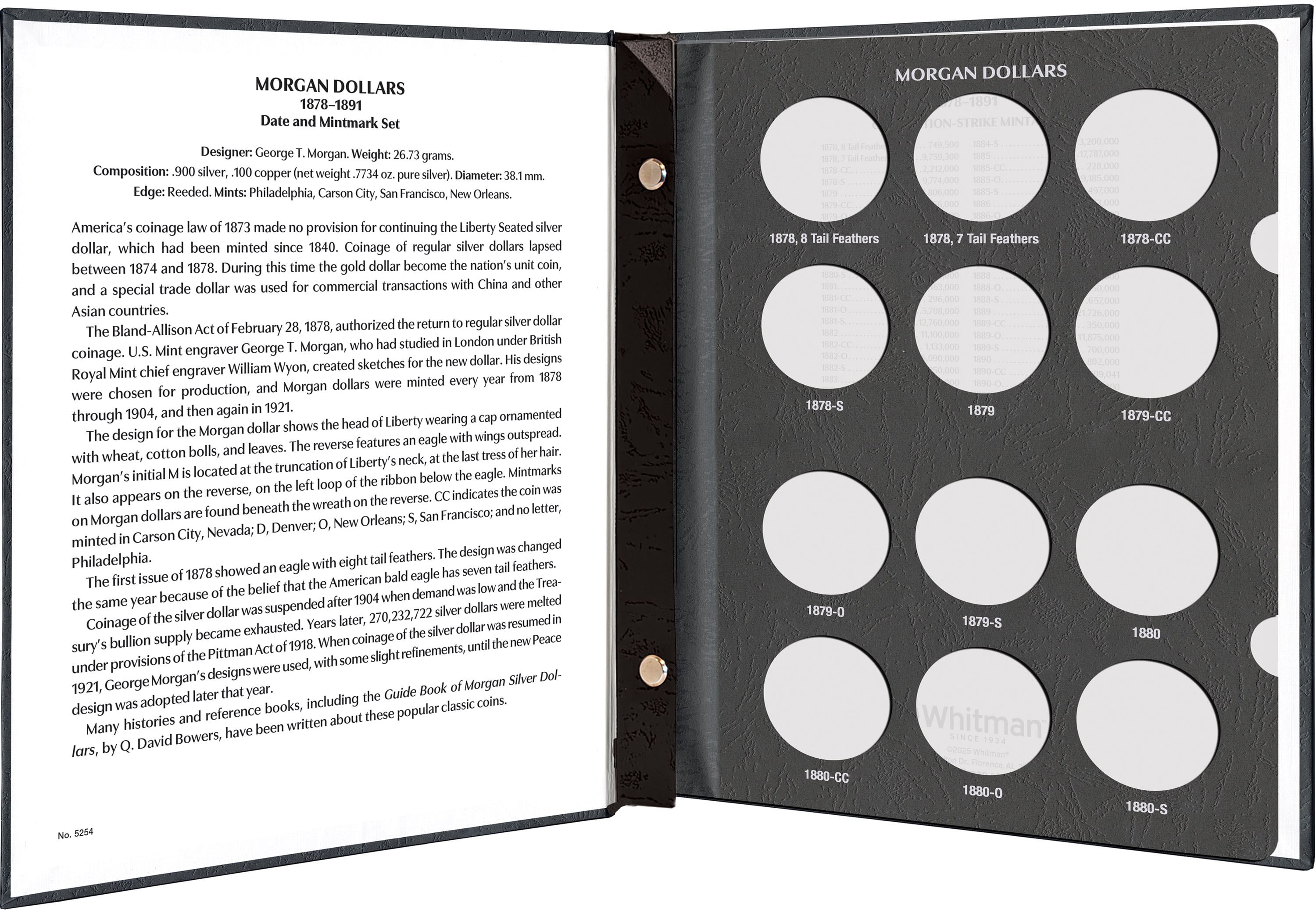 Whitman Prestige Coin Album - Morgan Dollars: 1878-1891 Date