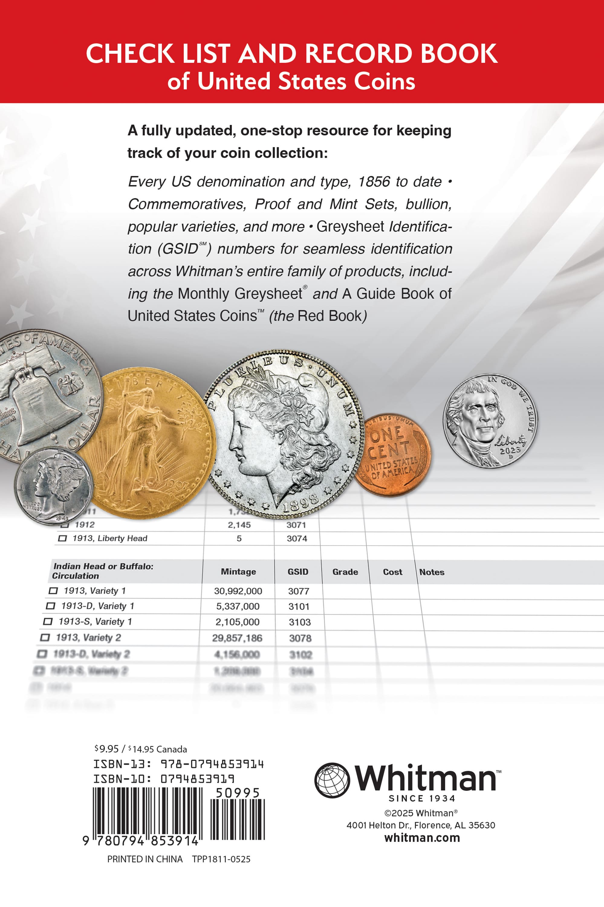 Check List & Records: Check List and Record Book of United States Coins
