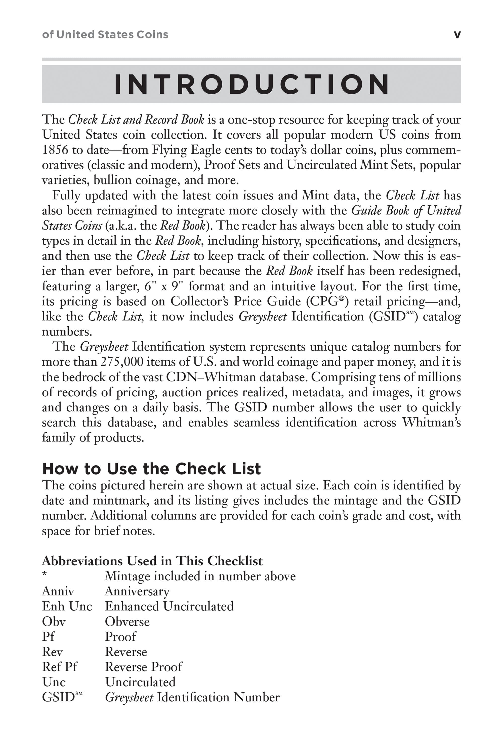 Check List & Records: Check List and Record Book of United States Coins