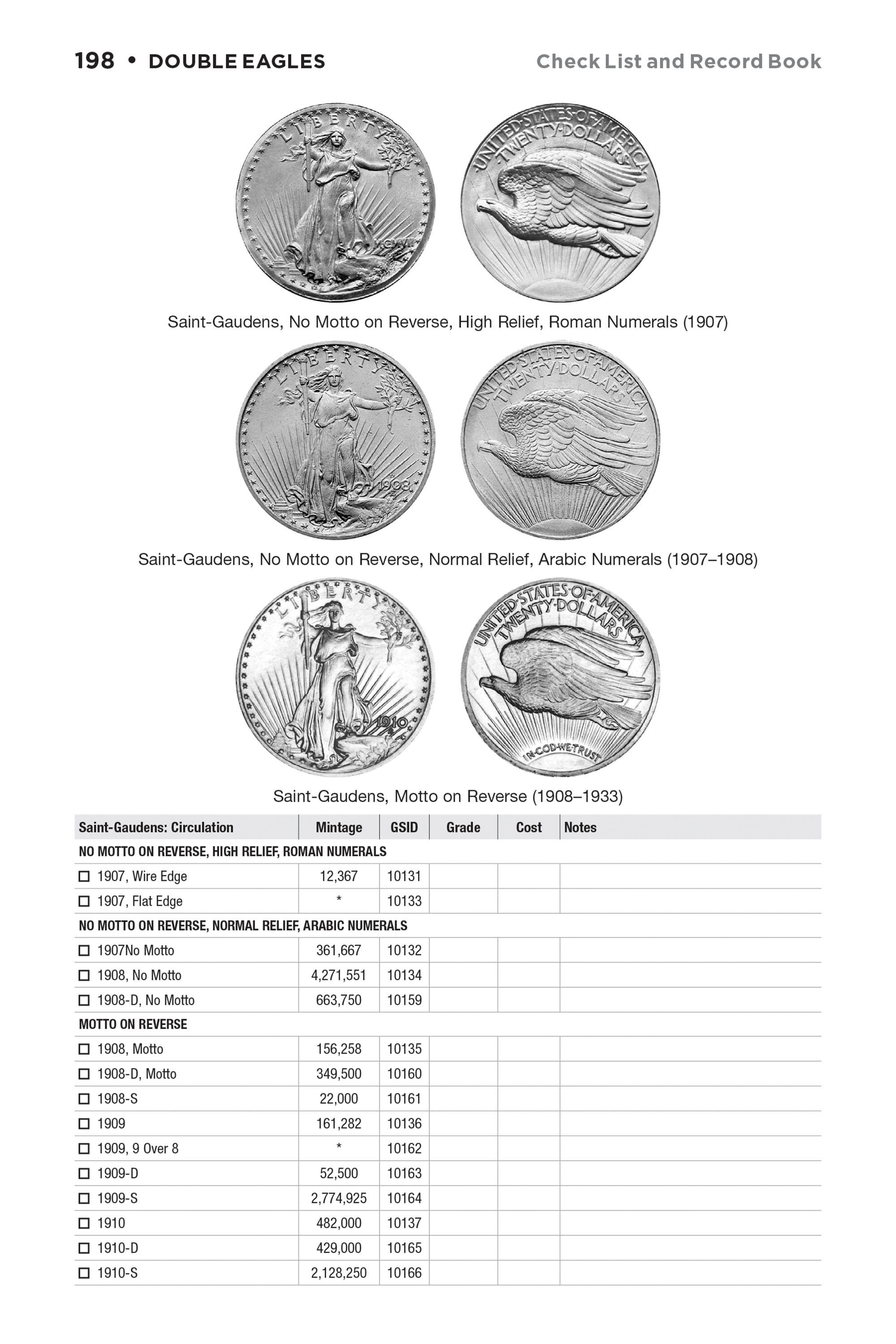 Check List & Records: Check List and Record Book of United States Coins