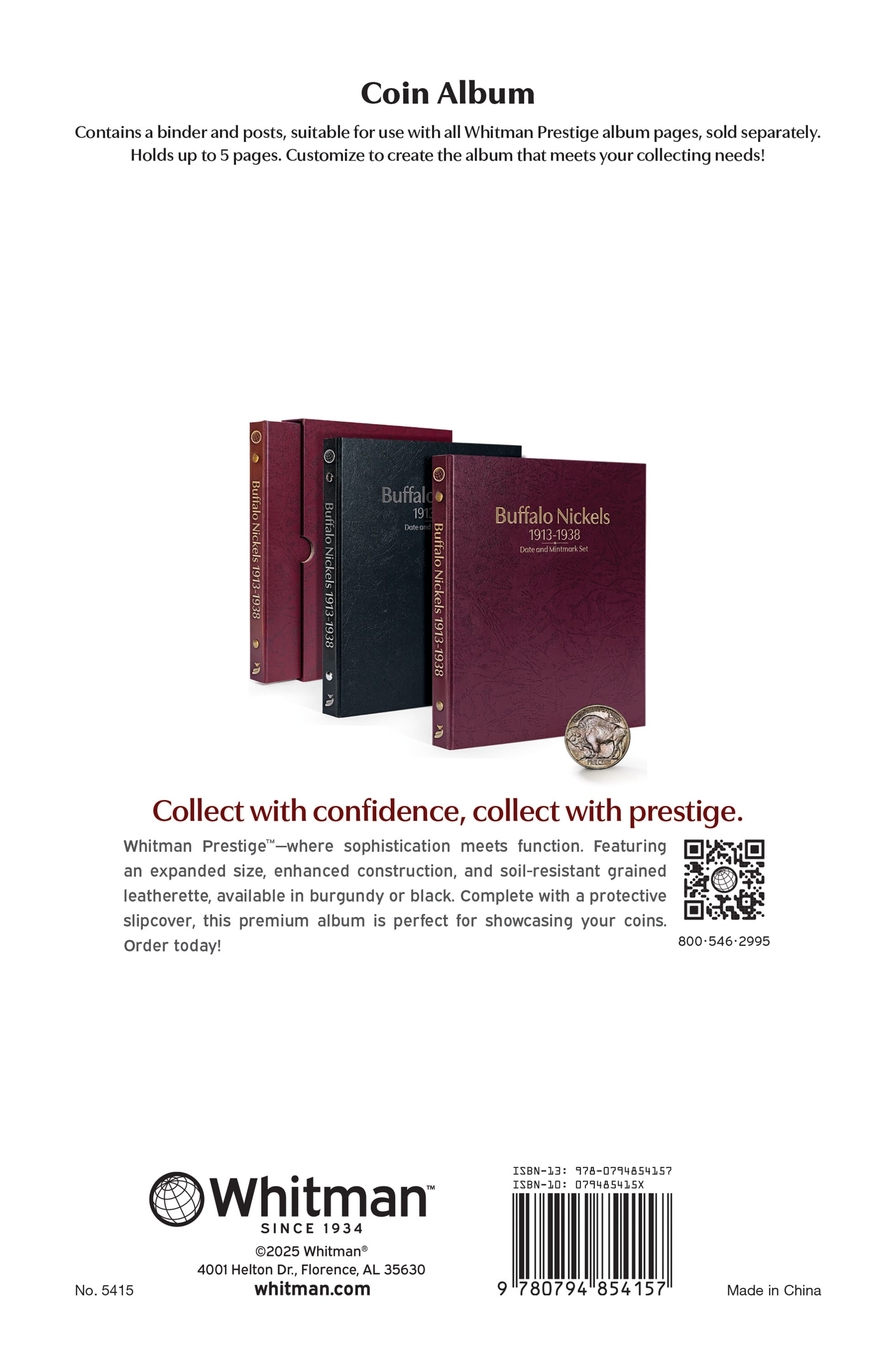 Whitman Prestige™ Coin Album – Universal: Plain, No Pages