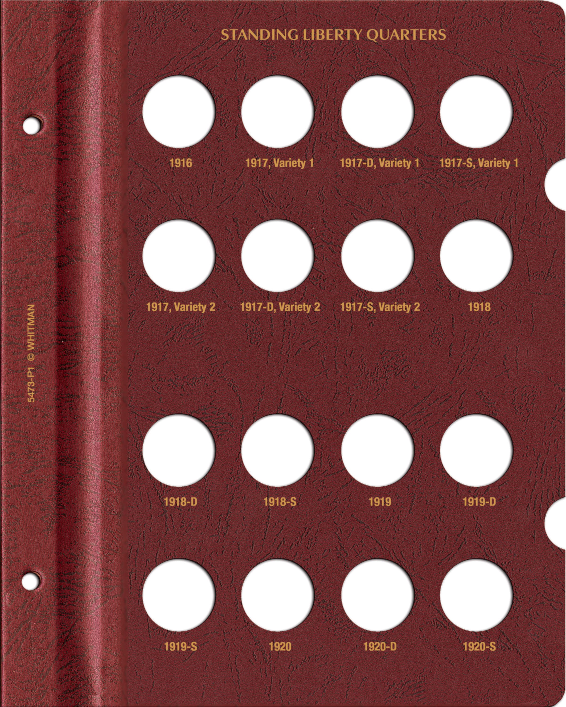 Whitman Prestige™ Coin Album – Standing Liberty Quarters: 1916-1930 Date and Mintmark Set