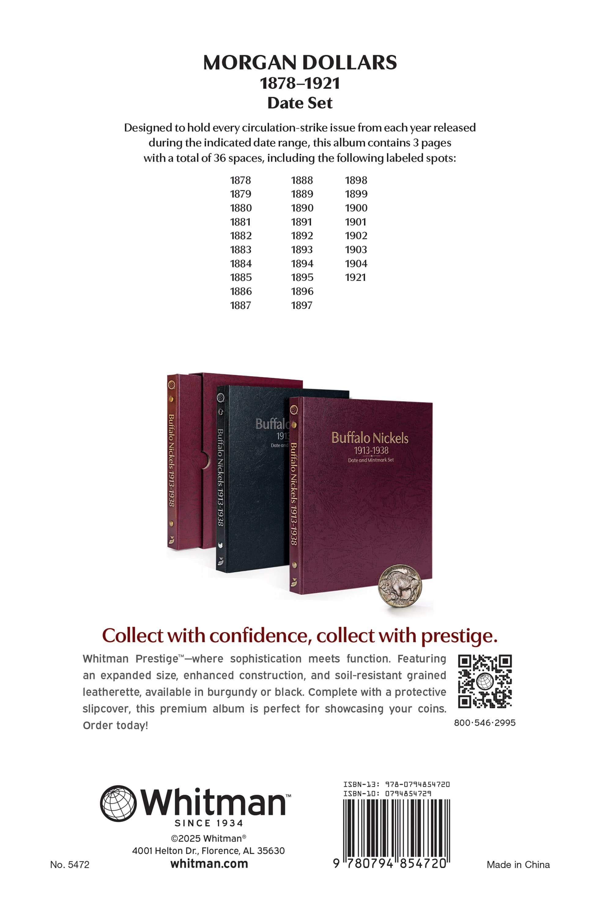 Whitman Prestige™ Coin Album – Morgan Dollars: 1878-1921 Date Set
