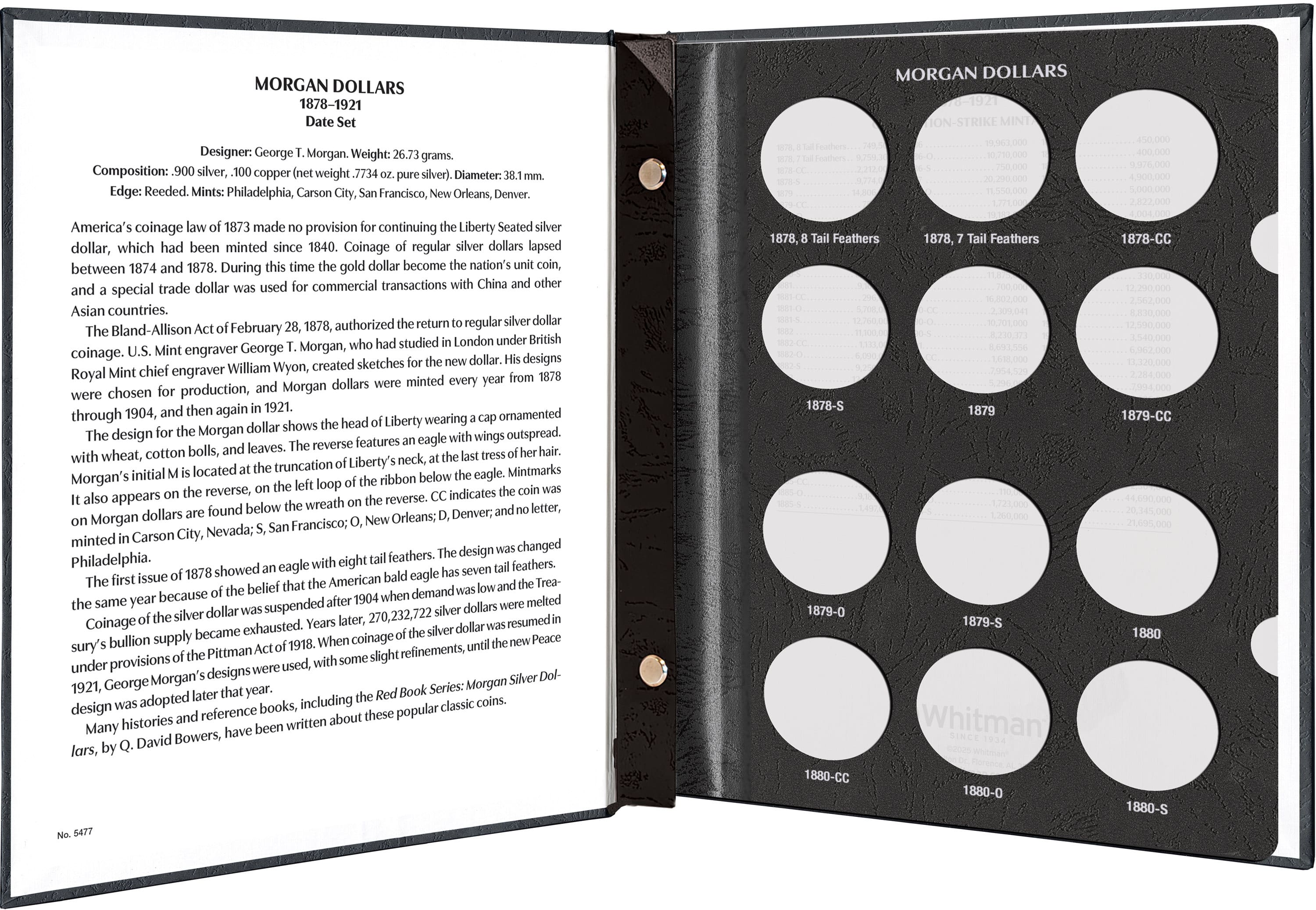 Whitman Prestige™ Coin Album – Morgan Dollars: 1878-1921 Date Set