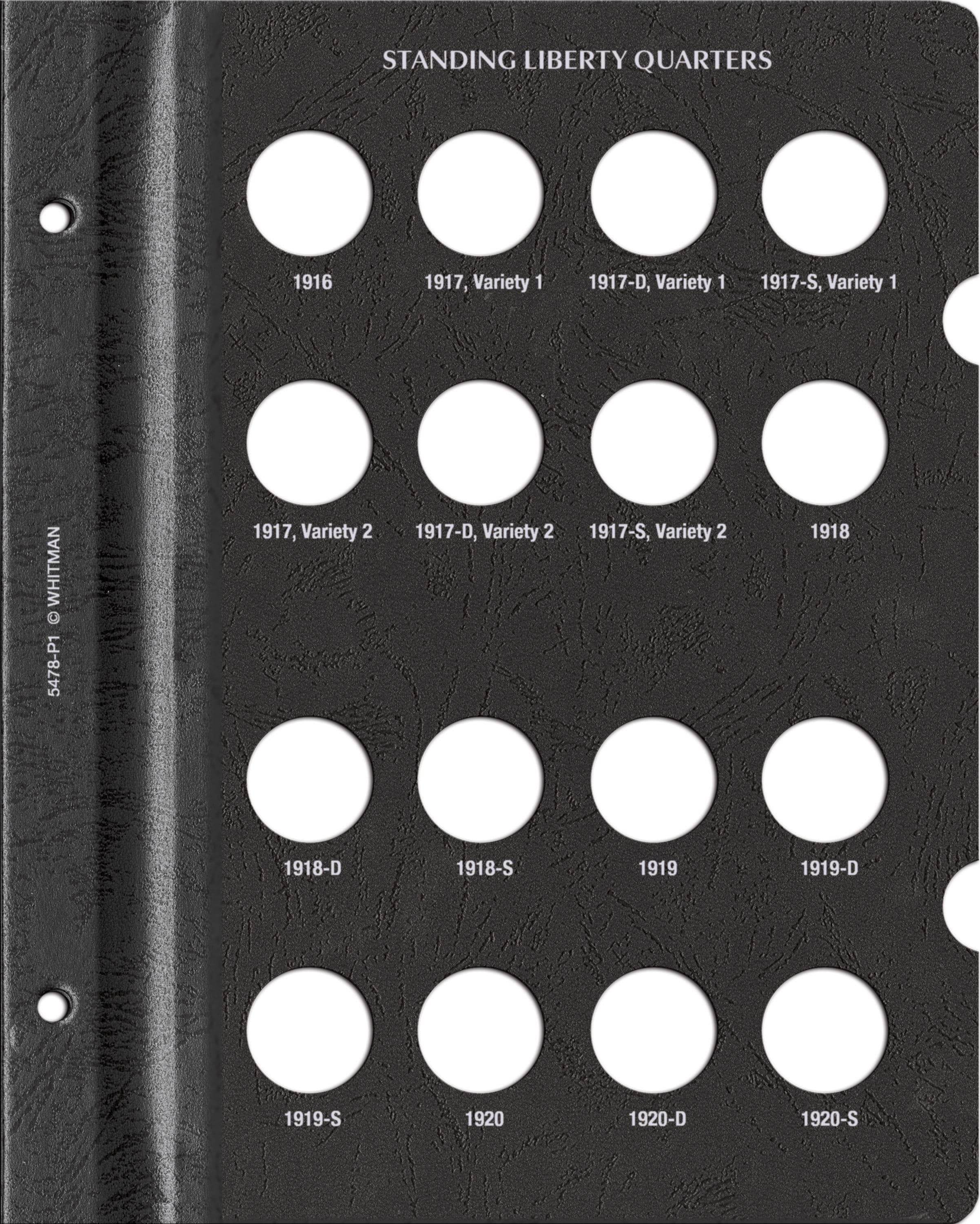 Whitman Prestige™ Coin Album – Standing Liberty Quarters: 1916-1930 Date and Mintmark Set