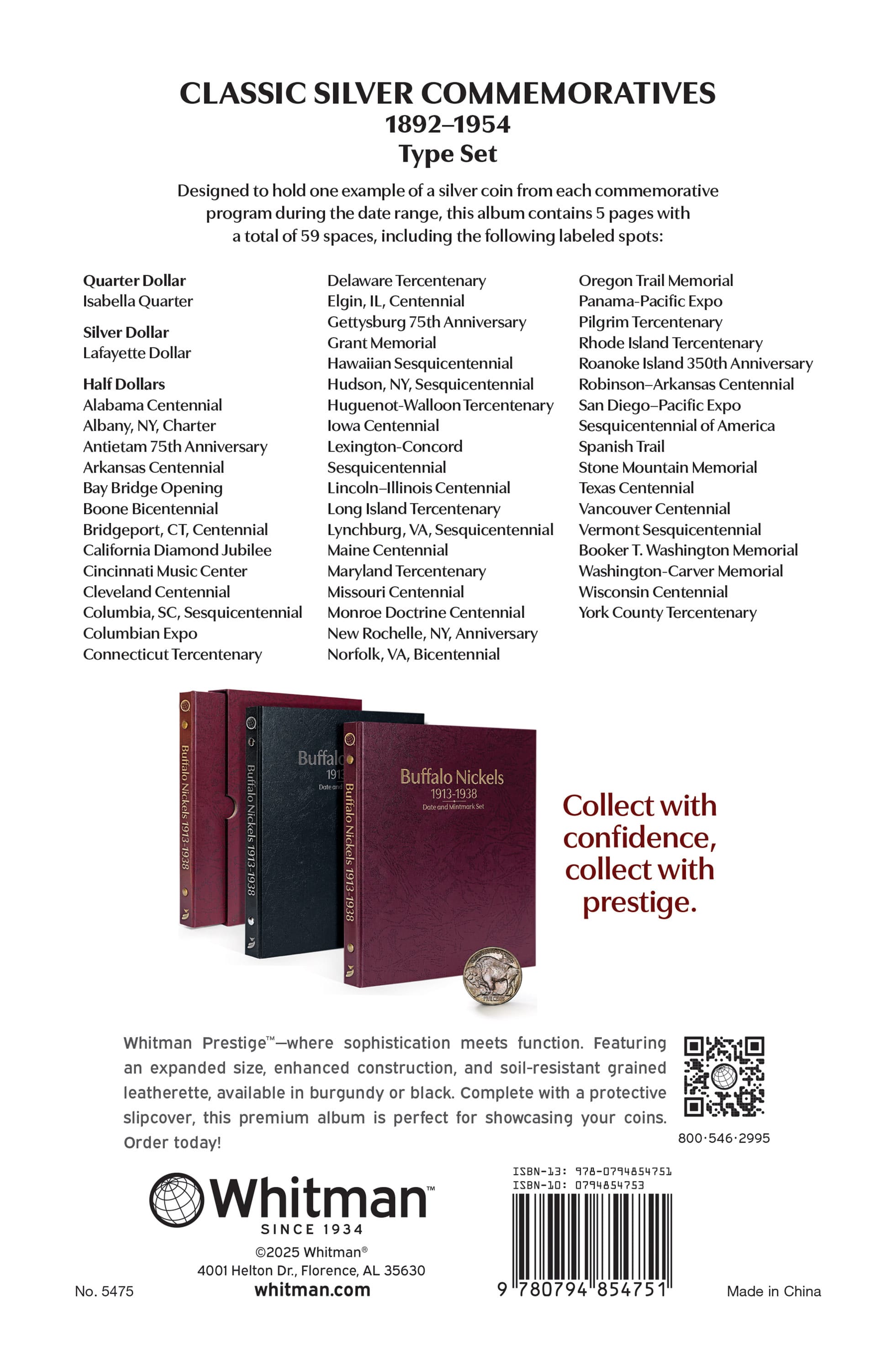 Whitman Prestige™ Coin Album – U.S. Classic Silver Commemoratives 1893-1954 Type Set