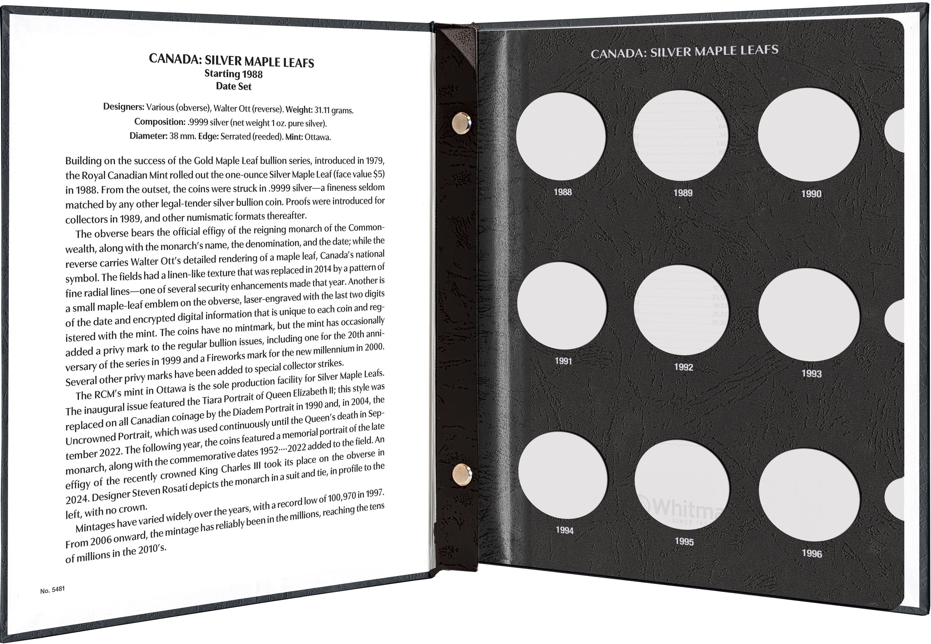 Whitman Prestige™ Coin Album – Canada Silver Maple Leafs: Starting 1988 Date Set